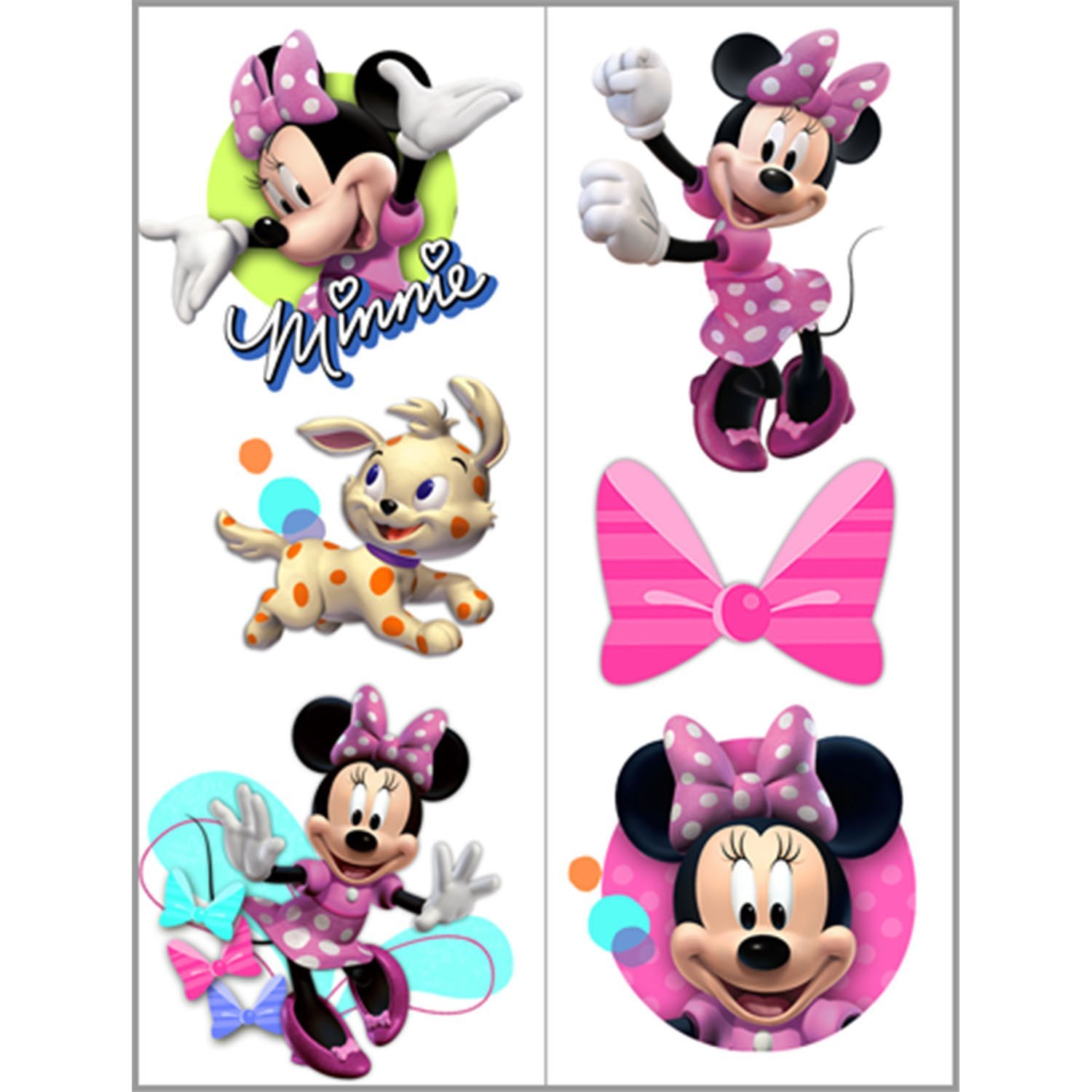 Minnie Mouse Temporary Tattoos for Kids - 2 Pack - Fun Disney Character Body Art for Parties, Halloween & Dress Up
