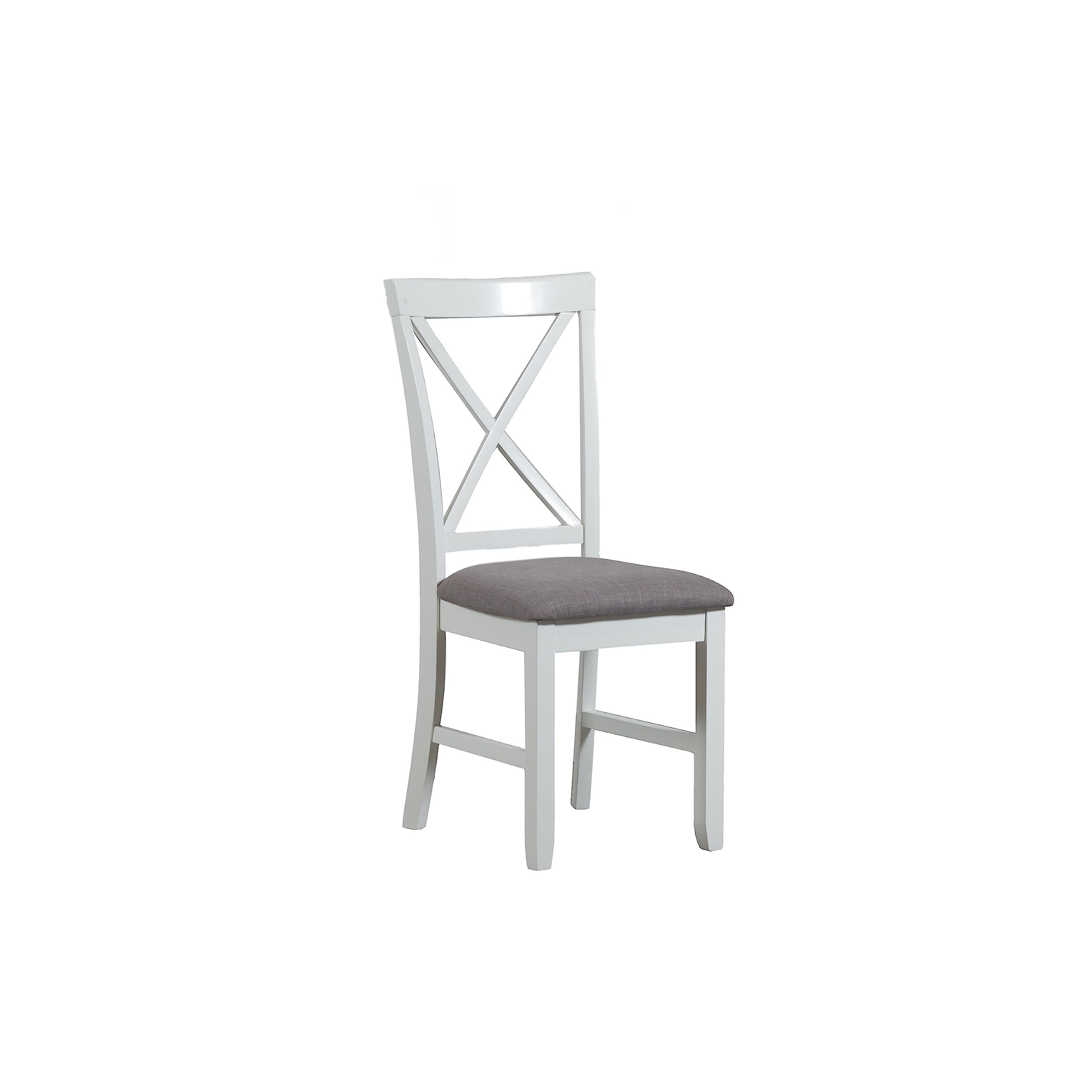Linon Jane White Cushioned Dining Chairs (Set of 2) - Beige Upholstered Side Chairs for Kitchen, Dining Room & Office - Comfortable & Stylish Home Decor