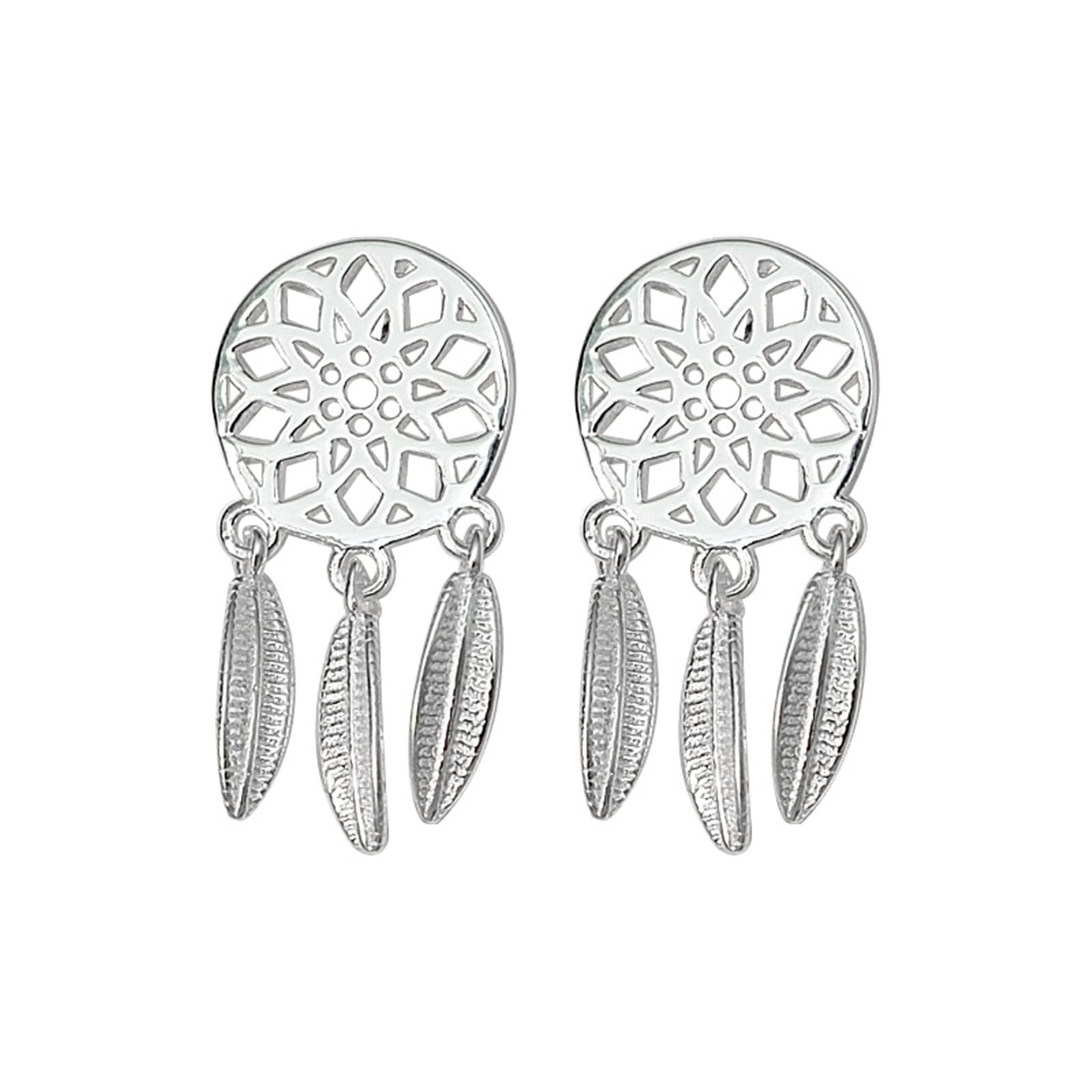 Skcess S925 Sterling Silver Dreamcatcher Stud Earrings for Women & Girls | Hypoallergenic Jewelry Gift for Birthday, Anniversary & Everyday Wear