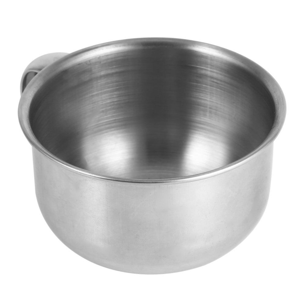 Premium Stainless Steel Shaving Soap Mug with Handle - Durable Brush Bowl for Men's Shaving Foam & Cream - Perfect for Wet Shaving, Barber Shops & Home Grooming Kits
