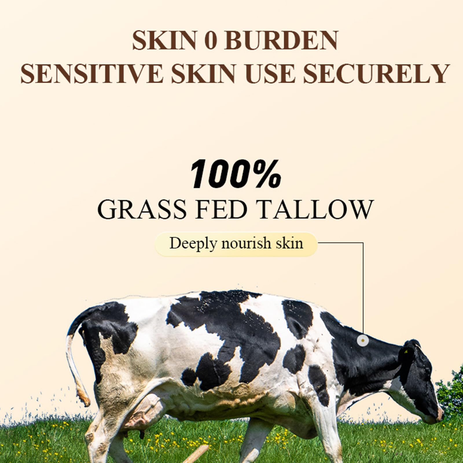 Organic Grass-Fed Beef Tallow Balm with Raw Honey - Natural Face & Body Moisturizer for Sensitive Skin | Tallow and Honey Cream for Dry Skin Care | Hydrating Skin Treatment for Eczema & Dermatitis Relief | Perfect for Daily Skincare Routine & Nighttime Hydration