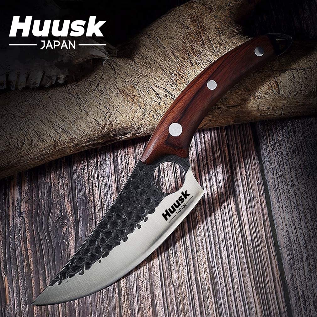 **Smith Chu Forged Viking Knives Set – Premium Husk Chef Knife, Butcher Knife, Fishing Fillet & Bait Knife, Japanese Chef Knife, Boning Knife, and Meat Cleaver – Ideal for Kitchen, Camping, Outdoor Cooking & Gifts for Dad**