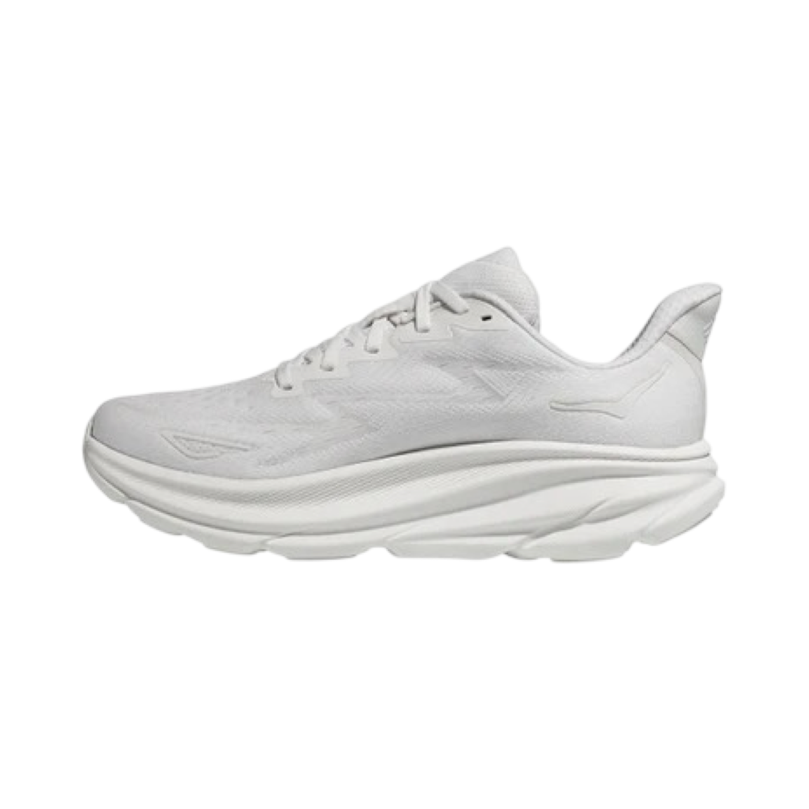 Hoka Clifton 9 Wide Men's Running Shoes in White - Lightweight Cushioned Sneakers for Road Running, Jogging & Gym Workouts