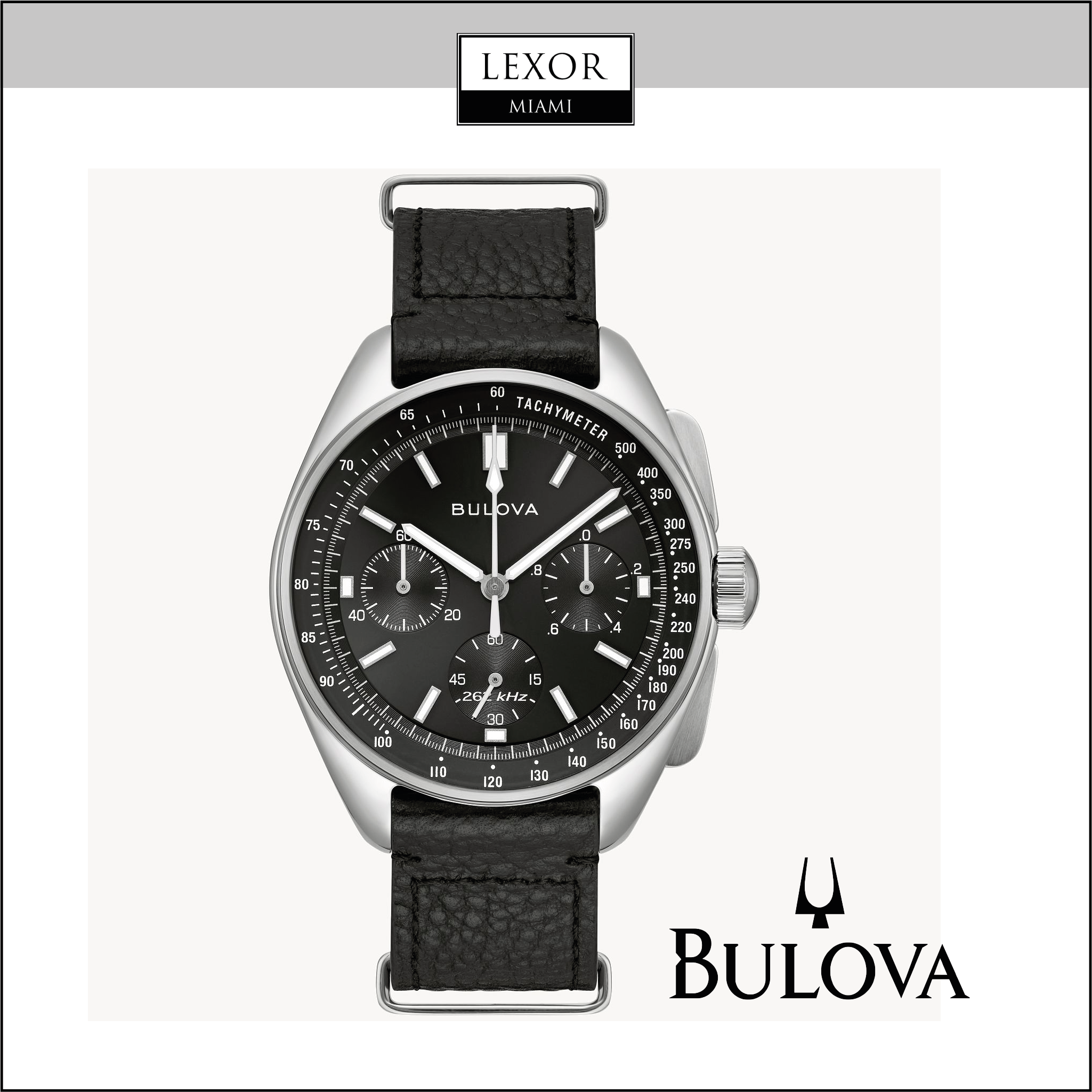 Bulova Lunar Pilot Chronograph Men's Watch 96K111 - Stainless Steel, Black Dial, Water Resistant - Perfect for Gifts, Collectors & Space Enthusiasts