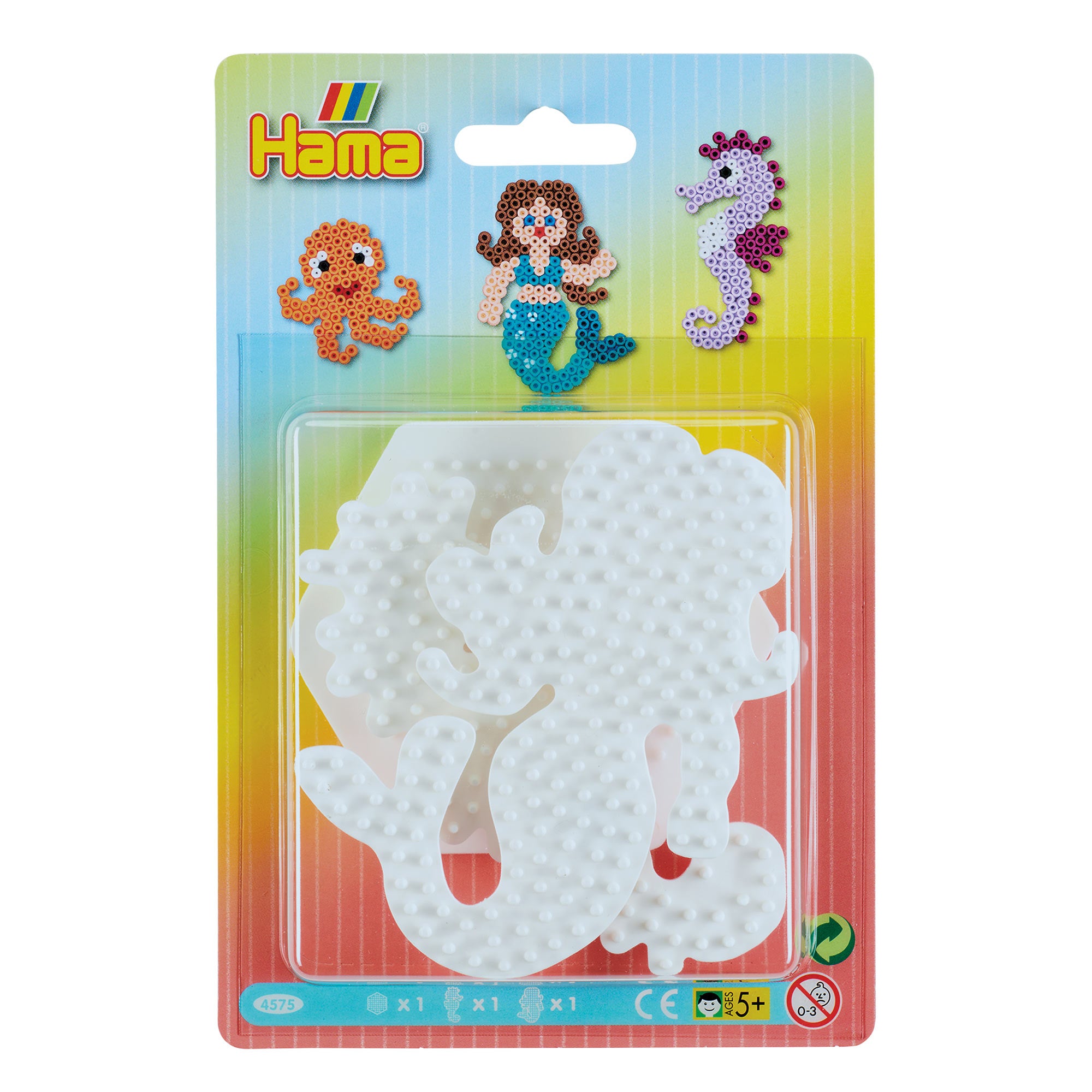 3 Pack Hama Pegboards - Mermaid, Seahorse & Hexagon Shape Bead Boards for Kids Arts & Crafts | Perfect for DIY Projects, Birthday Gifts & Classroom Activities