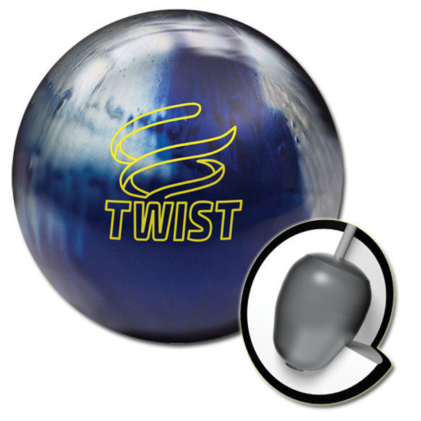 Brunswick Twist Blue/Silver Bowling Ball - Perfect for League Play & Casual Bowling - High Performance Reactive Resin Coverstock