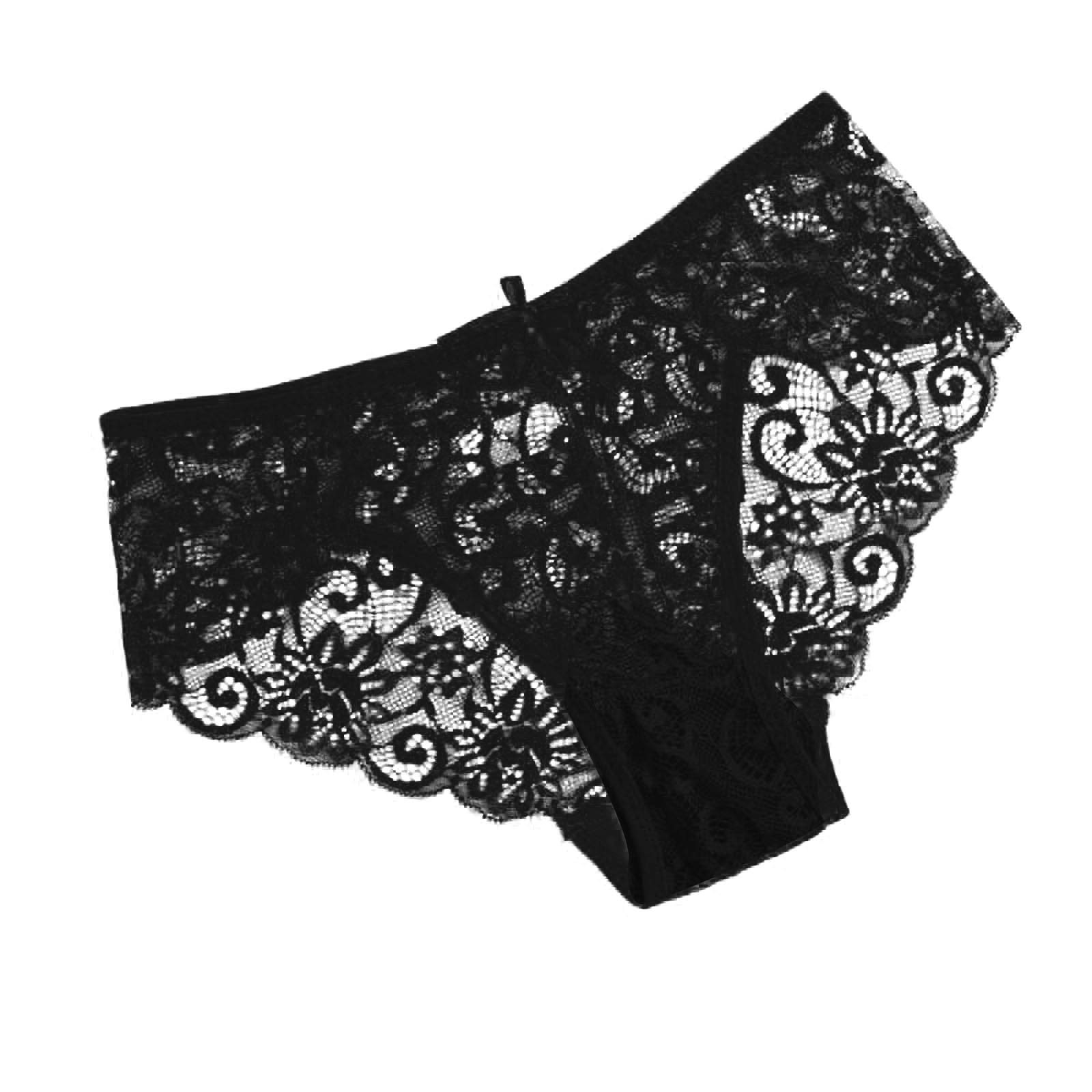Sexy Lace Underwear for Women - Mid Waist Briefs Push Up Panties Comfortable Lingerie Intimates (Black, Size S) - Perfect for Date Night & Special Occasions