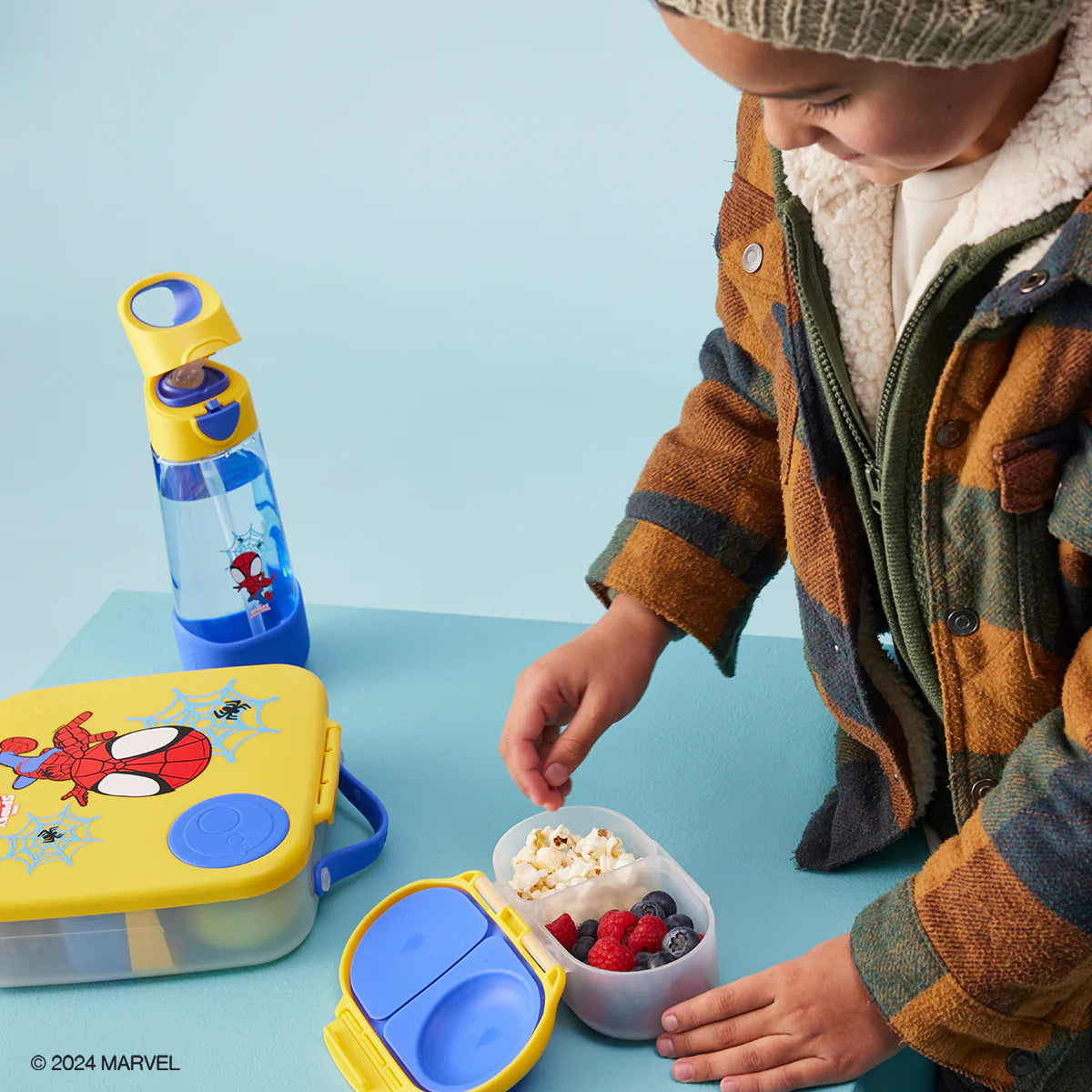 b.box Snack Box - Marvel Spidey & His Amazing Friends | Reusable Kids Snack Container for School, Travel & On-the-Go | BPA-Free, Leak-Proof & Easy to Clean