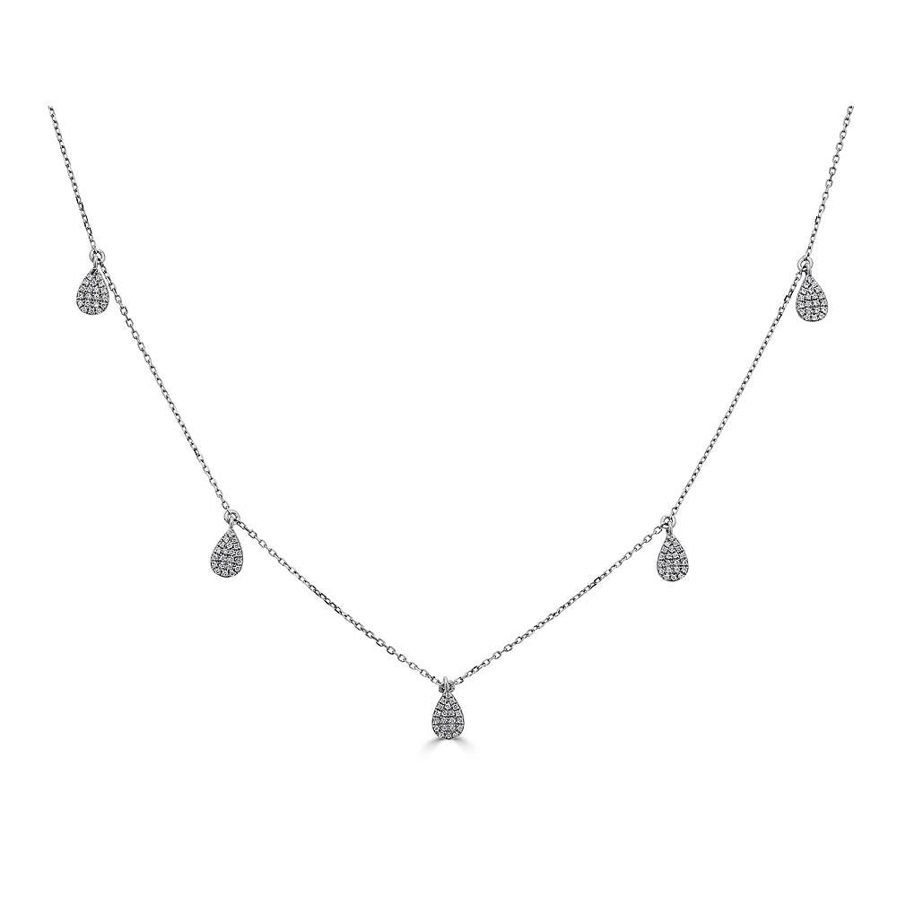 14K Gold 0.25 CTW Diamond Pear Pendant Necklace for Women - Elegant Pear-Shaped Jewelry Gift for Anniversary, Birthday & Special Occasions