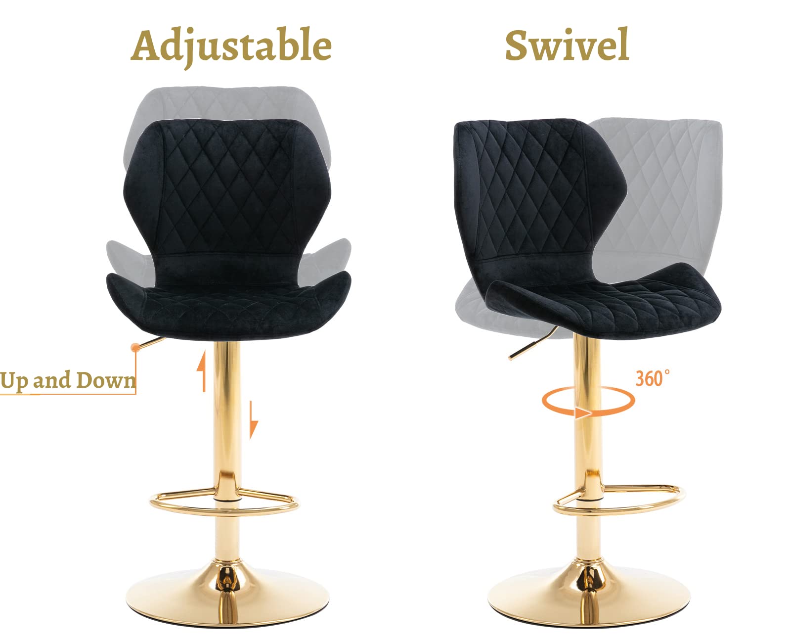 EALSON Velvet Bar Stools Set of 4 - 30
