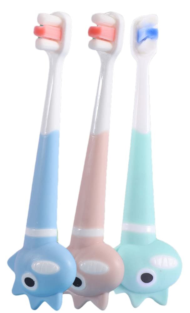 Nipogear Kids Toothbrushes - Soft Bristles for Sensitive Gums, Gentle Manual Toothbrush Set (3 Pack) - Individually Wrapped for Hygiene - Perfect for Travel, School & Daily Oral Care