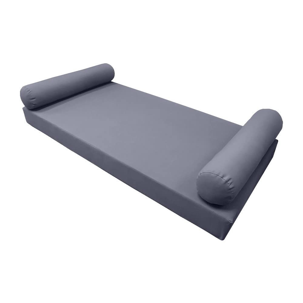 SLIPCOVER ONLY | S5 Outdoor Daybed Mattress Bolster Pillow Cushion Covers - Knife Edge Design, Full Size AD001 | Perfect for Patio, Poolside & Garden Furniture Protection