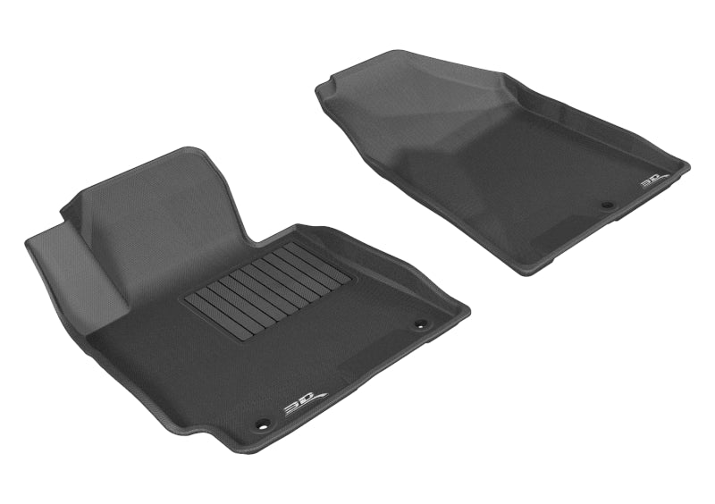 3D MAXpider Custom Fit Floor Mats for 2014-2018 Kia Forte - Kagu Series 1st Row All-Weather Car Mats (Black) | Perfect for Daily Commuting & Road Trips