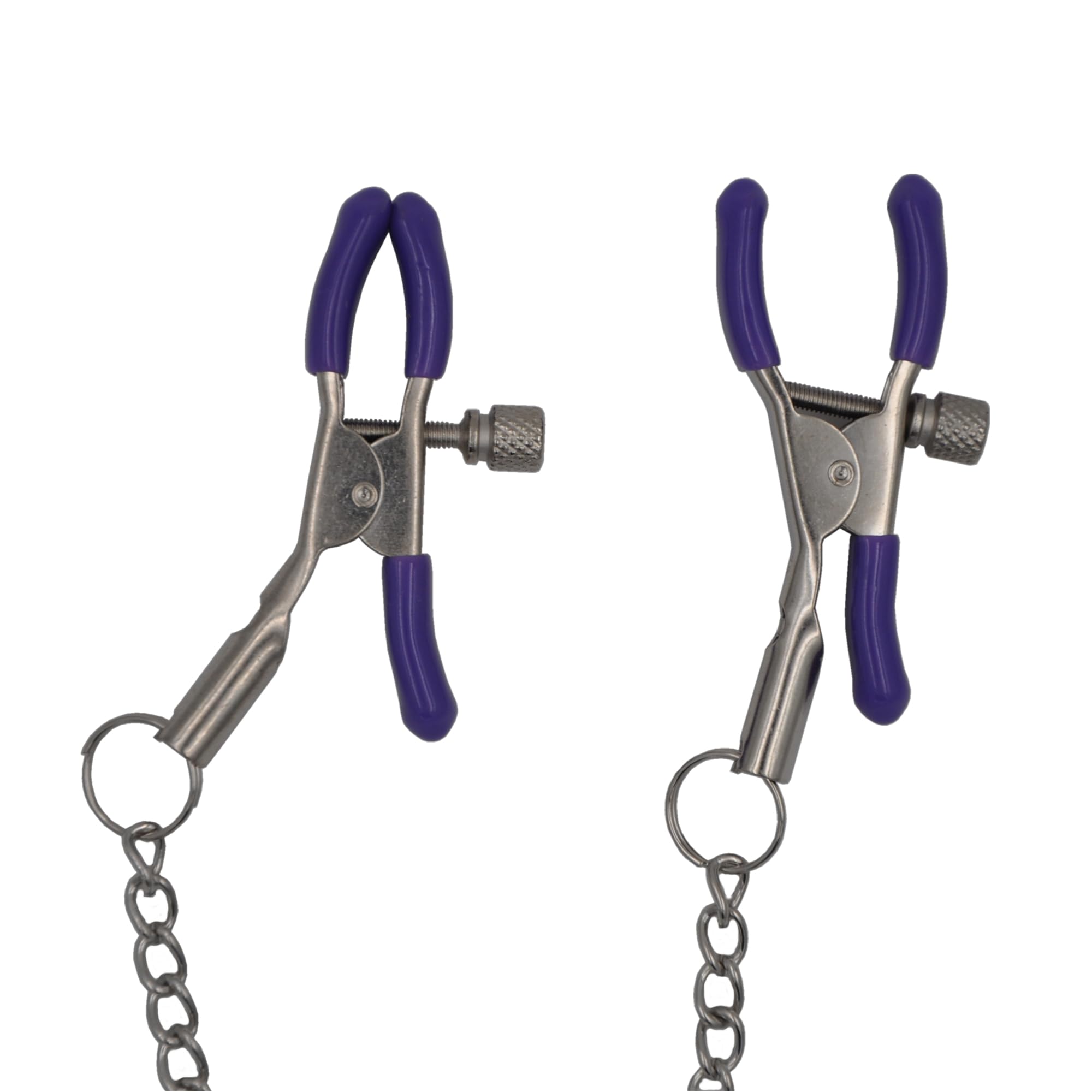 Stainless Steel Adjustable Non-Piercing Nipple Clamps for Women - Stylish Faux Body Jewelry with Chain Necklace - Perfect for BDSM, Sensual Play & Fashion Accessories
