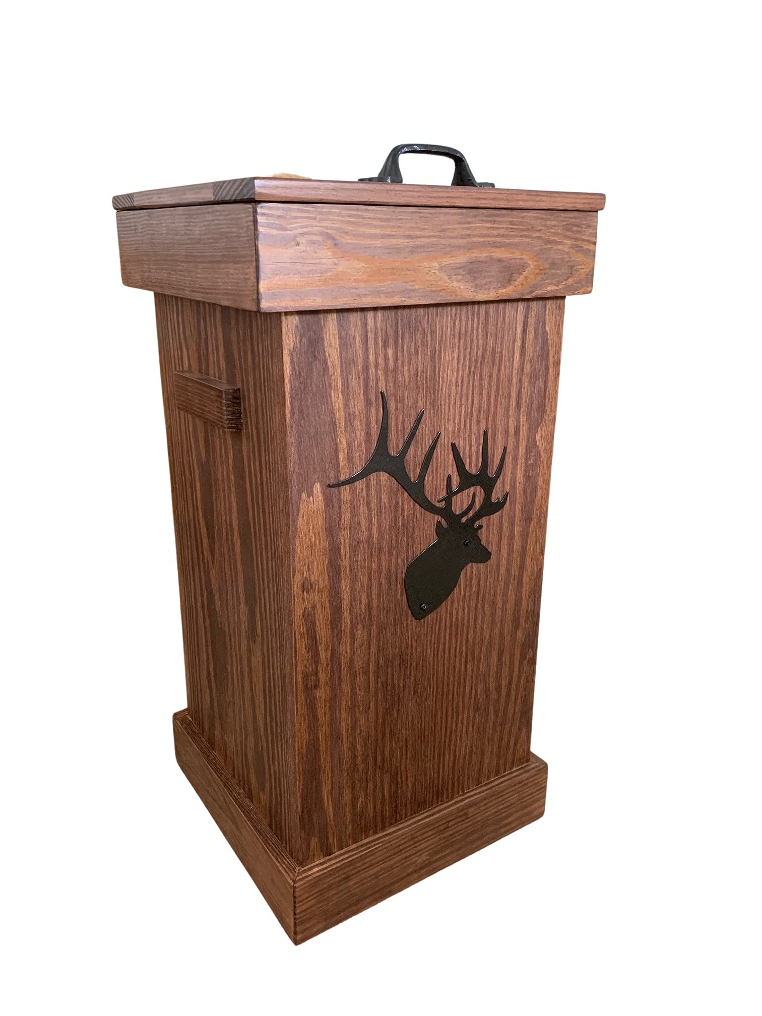 30 Gallon Wooden Trash Can - Rustic Outdoor Garbage Bin for Patio, Garden & Backyard Waste Disposal