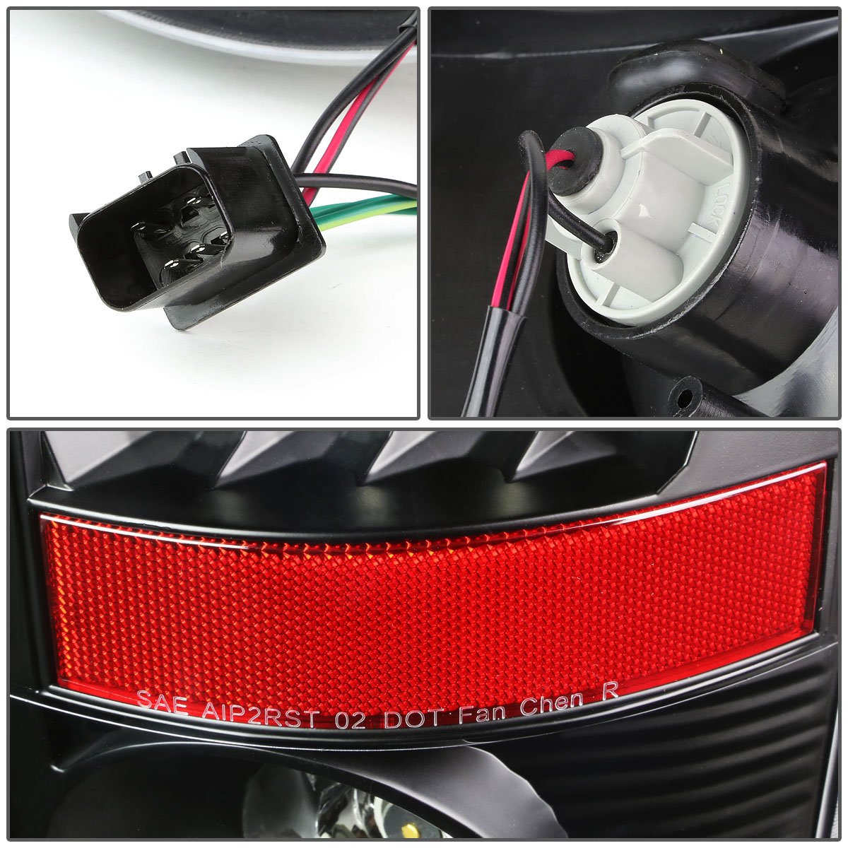 DNA Motoring TL-DRAM05-LED-BK-CL Black LED Tail Lights Pair for 2003-2006 Dodge Ram 1500/2500/3500 - Driver & Passenger Side - Enhances Night Visibility & Style