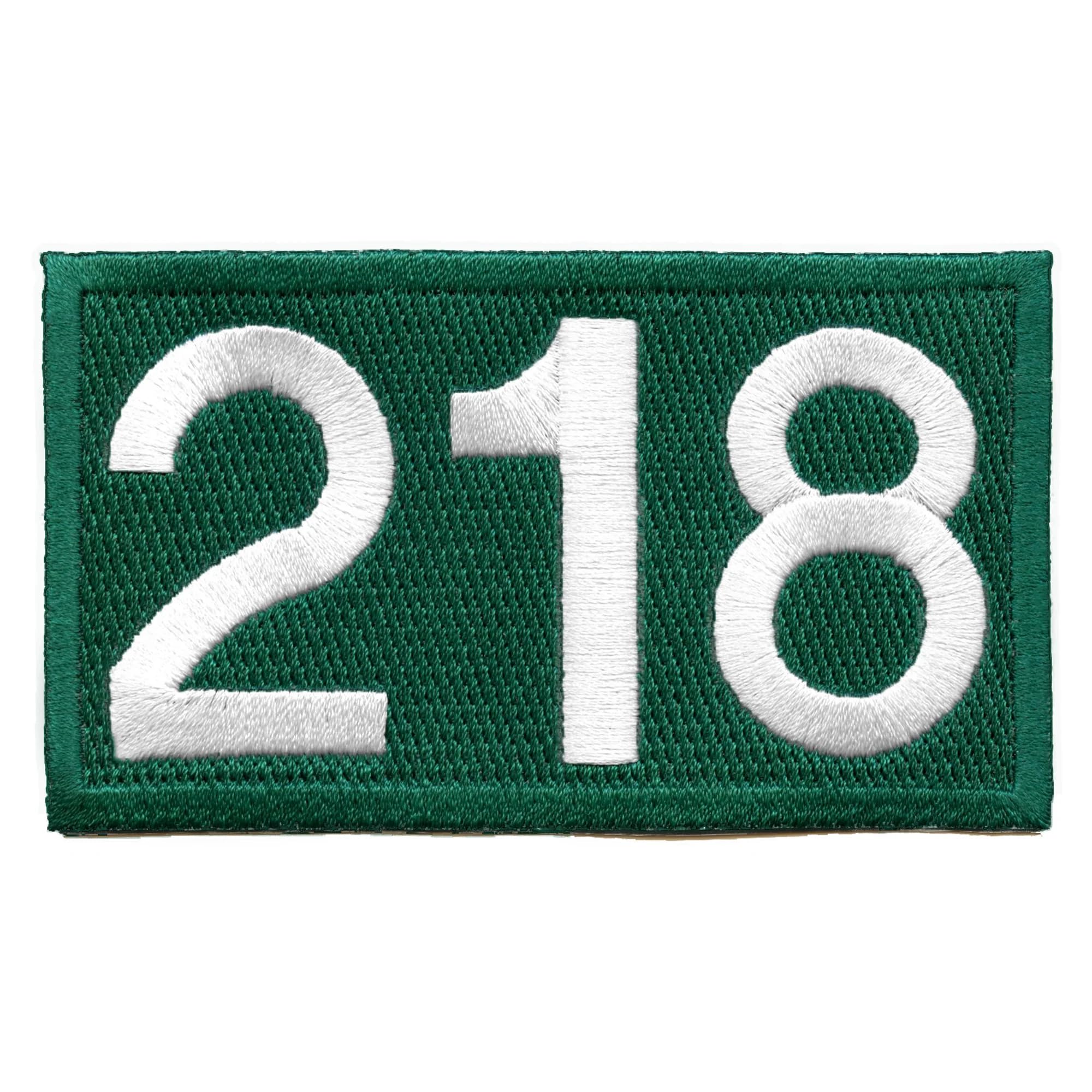 Player Number 218 Patch - Survival Game Embroidered Iron-On Badge for Jackets, Hats & Backpacks - Perfect for Cosplay, Gaming Events & Outdoor Adventures