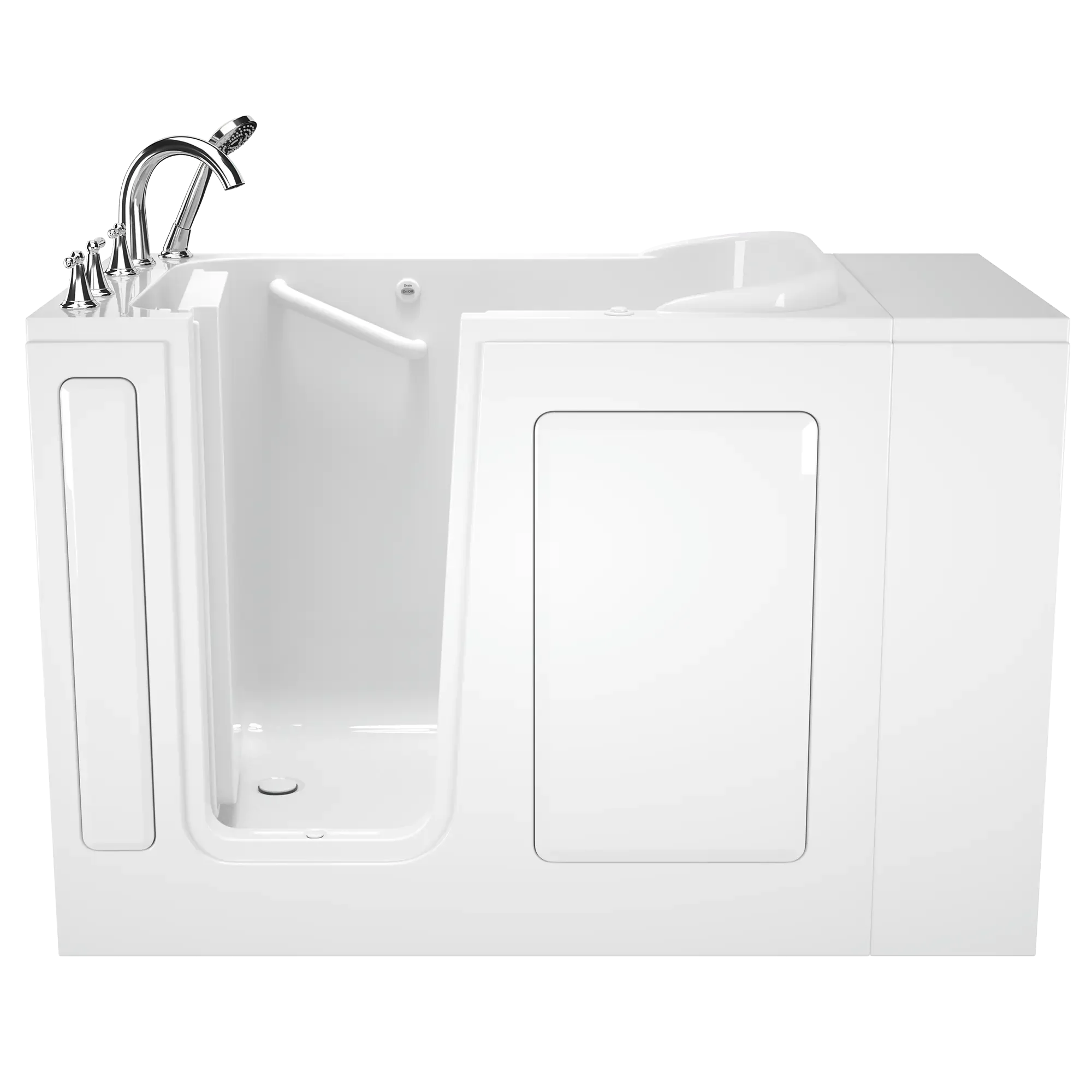 28 x 48 Inch Gelcoat Walk-In Bathtub with Soaker System & Left-Hand Drain Faucet - Ideal for Elderly & Mobility-Impaired Users