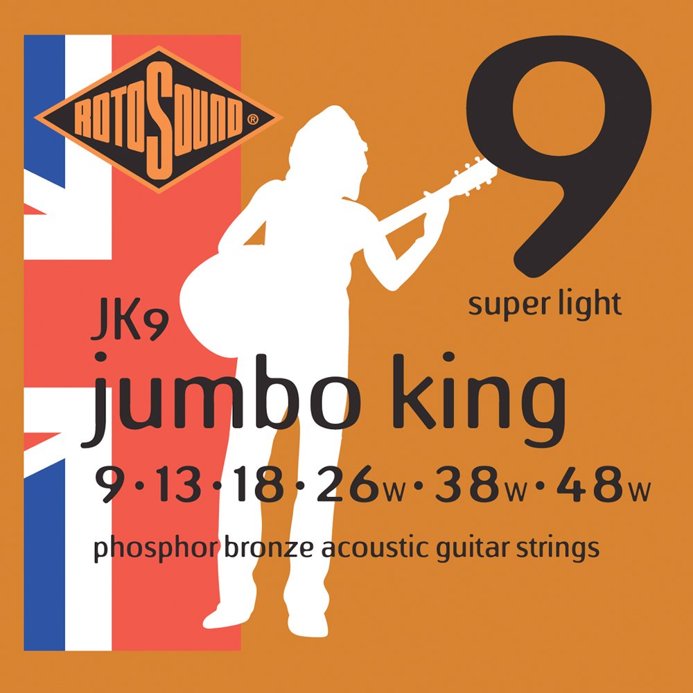 Rotosound Jumbo King Super Light Phosphor Bronze Acoustic Guitar Strings - Best for Folk, Country & Fingerstyle Playing - Perfect for Beginners & Professional Musicians