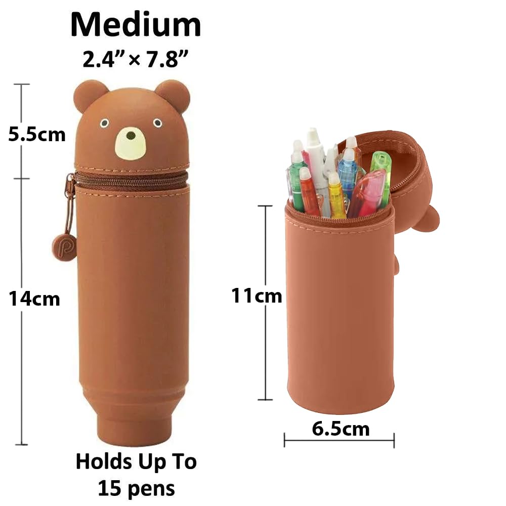 EBIZ HIVE Cute Telescopic Pen Pencil Holder - Pop Up Stationery Organizer with Stand-up Retractable Design - Perfect for Office, School, Christmas & New Year Gifts (White Panda) - Ideal for Desk Organization, Student Supplies & Gift Giving