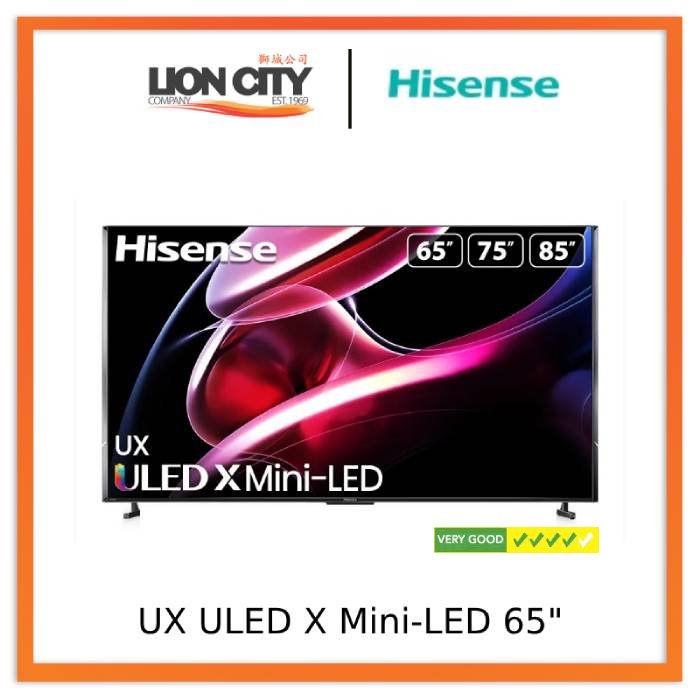 Hisense 65-Inch UX Mini LED ULED X Smart 4K TV with Dolby Vision - Perfect for Home Theater & Gaming Entertainment