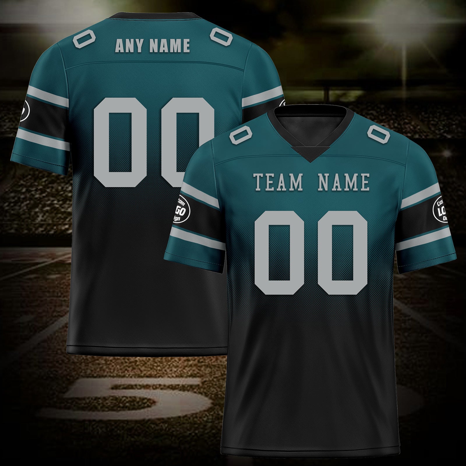 Custom Green & Black Philadelphia Eagles Personalized Authentic Football Jersey FBJ02 D020249 - Official NFL Replica Jersey for Fans & Players - Perfect for Game Day, Tailgating & Sports Events