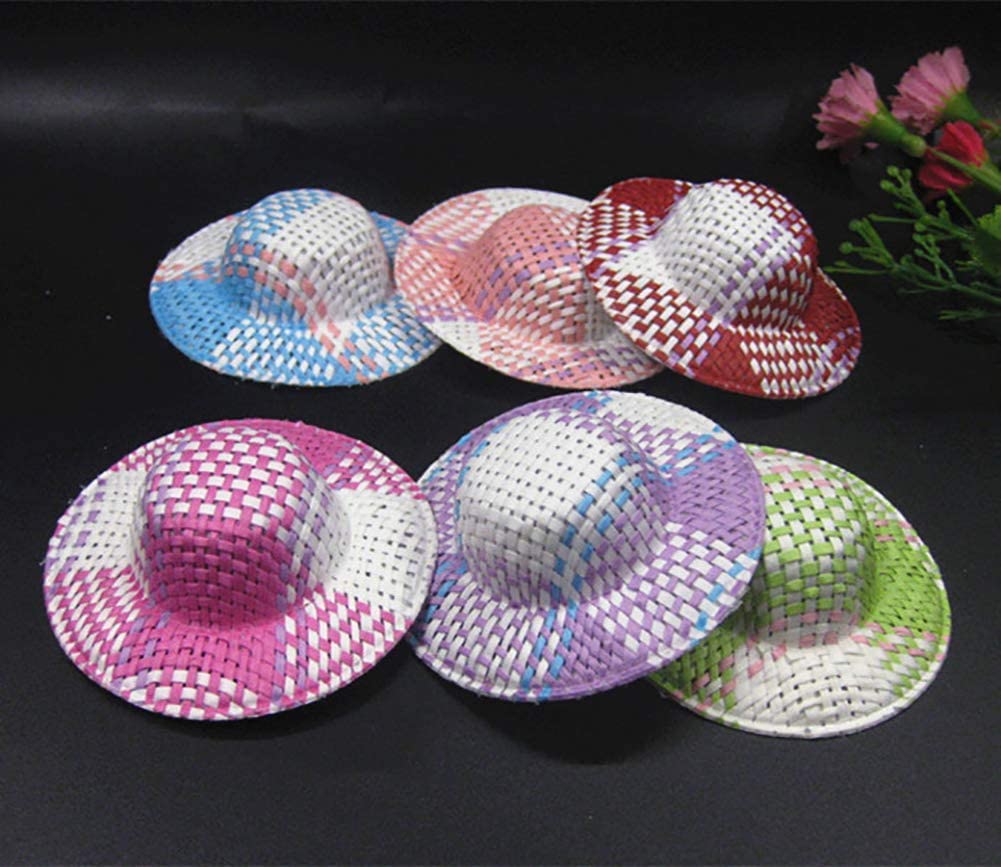 24 Pcs Mini Straw Hats - Tiny Dollhouse Hats for DIY Crafts, Party Decorations & Miniature Scenes - Perfect for Fairy Gardens, DIY Projects & Home Decor Accessories