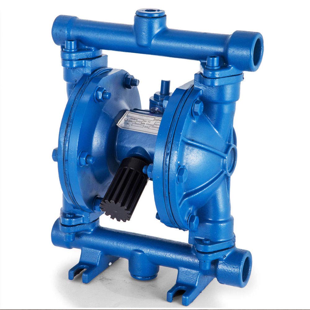 1/2 Inch Air-Operated Double Diaphragm Pump - Cast Iron Construction for Low Viscosity Petroleum & Chemical Fluids - US Stock - Ideal for Industrial Transfer, Chemical Processing & Fluid Handling Applications