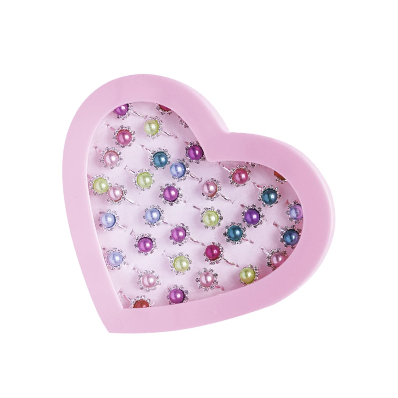 36pcs Sparkling Crystal Rings for Little Girls - Adorable Faux Diamond Princess Rings, Toddler Pretend Play Jewelry Toys - Perfect for Birthday Gifts, Dress-Up Parties & Role Play