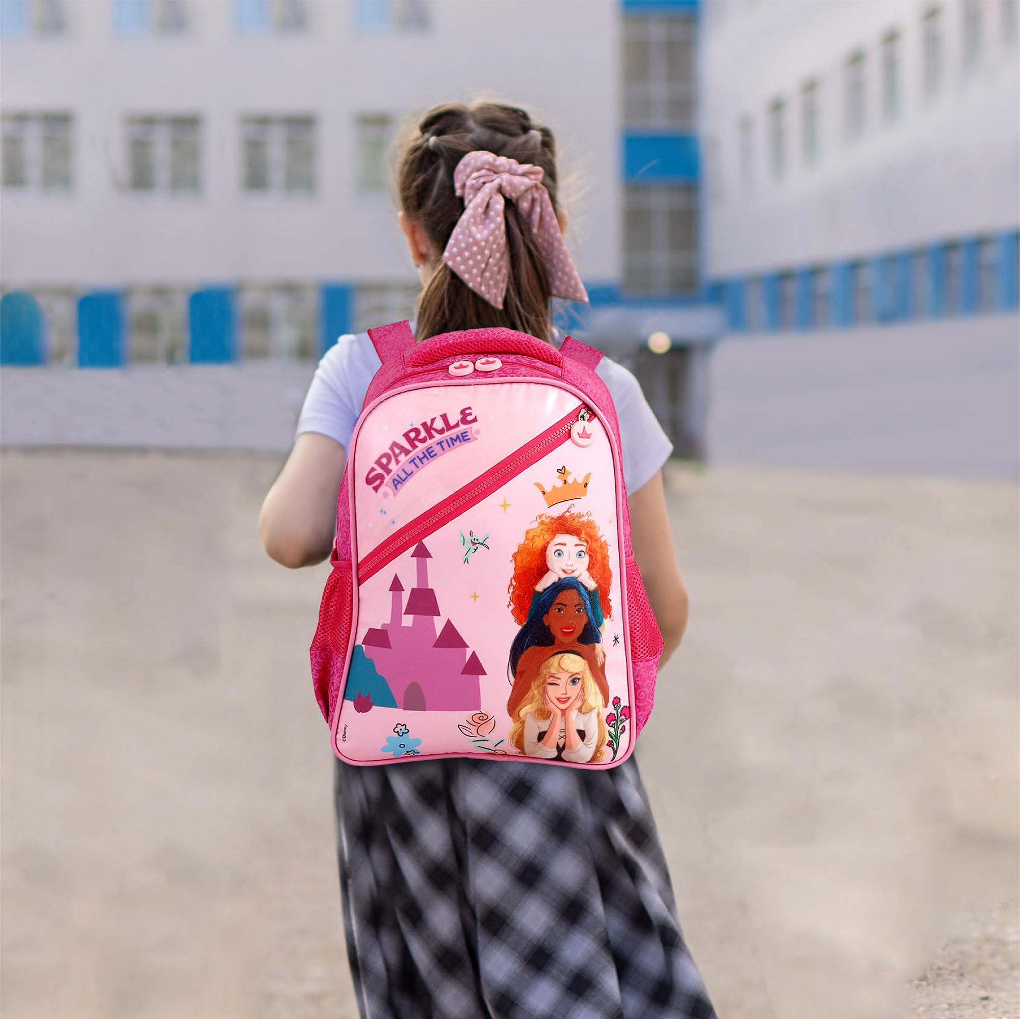 **Disney Princess School Backpack for Girls - 16 Inch Large Water Resistant Kids Backpack - Cute Durable Travel Bag for School, Tuition, Picnic & Gift**