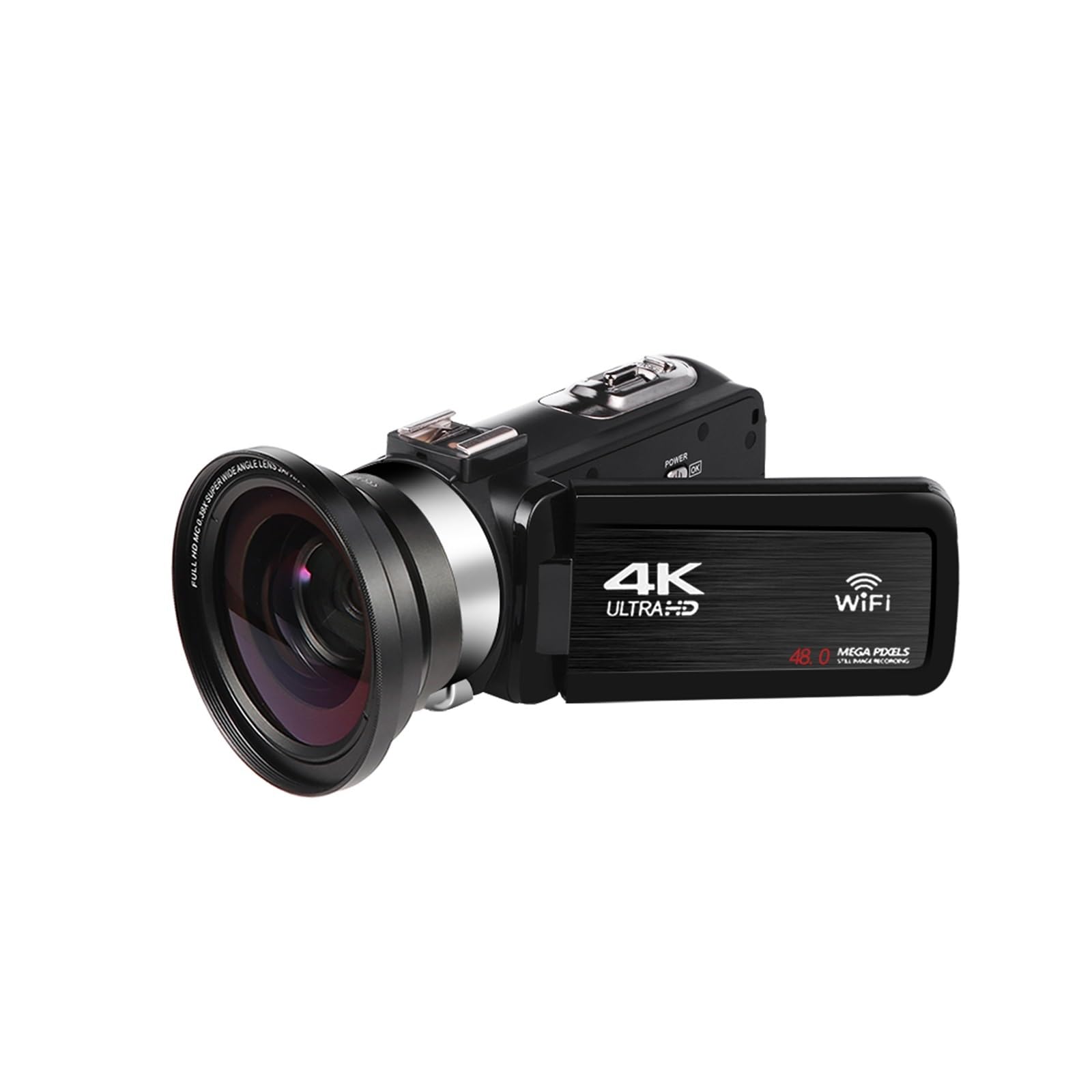 4K UHD Digital Video Camera with WiFi & Rotating Touch Screen - 48MP Vlogging Camera for YouTube, Live Streaming, Travel Videos (18X Zoom, HDMI, No SD Card Included) - Perfect for Content Creators, Travel Vloggers & Beginners