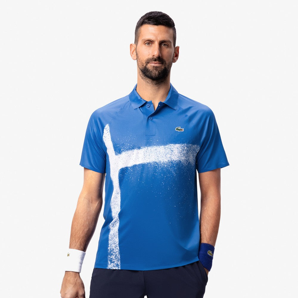 Lacoste Men's Novak Djokovic Tennis X Polo Shirt - Classic Blue Cotton Performance Polo for Casual & Sport Wear - Perfect for Tennis, Golf & Everyday Outfits