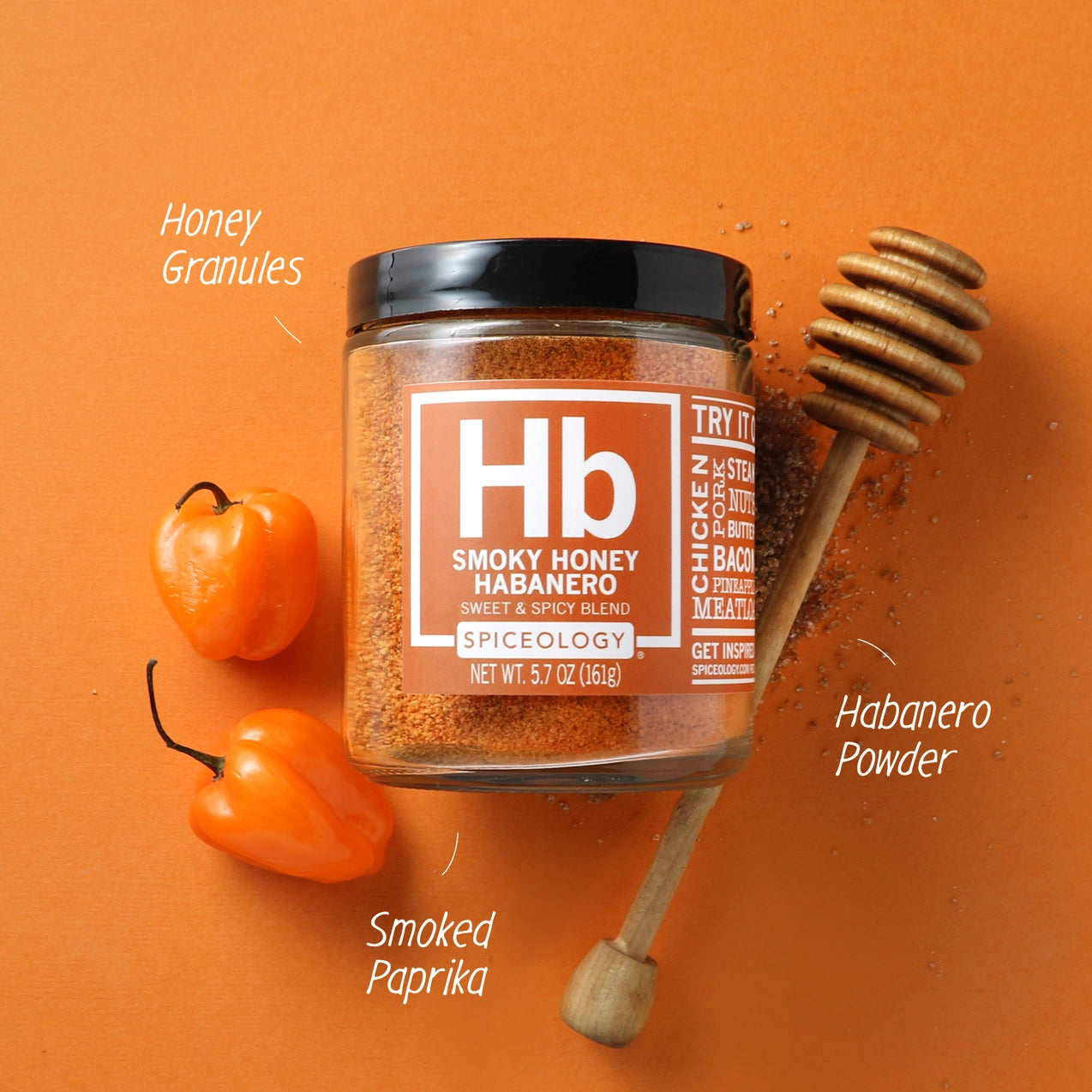 Smoky Honey Habanero Seasoning Rub - Sweet & Spicy BBQ Dry Rub for Grilling, Smoking & Roasting - Perfect for Chicken, Ribs, Pork & Steak