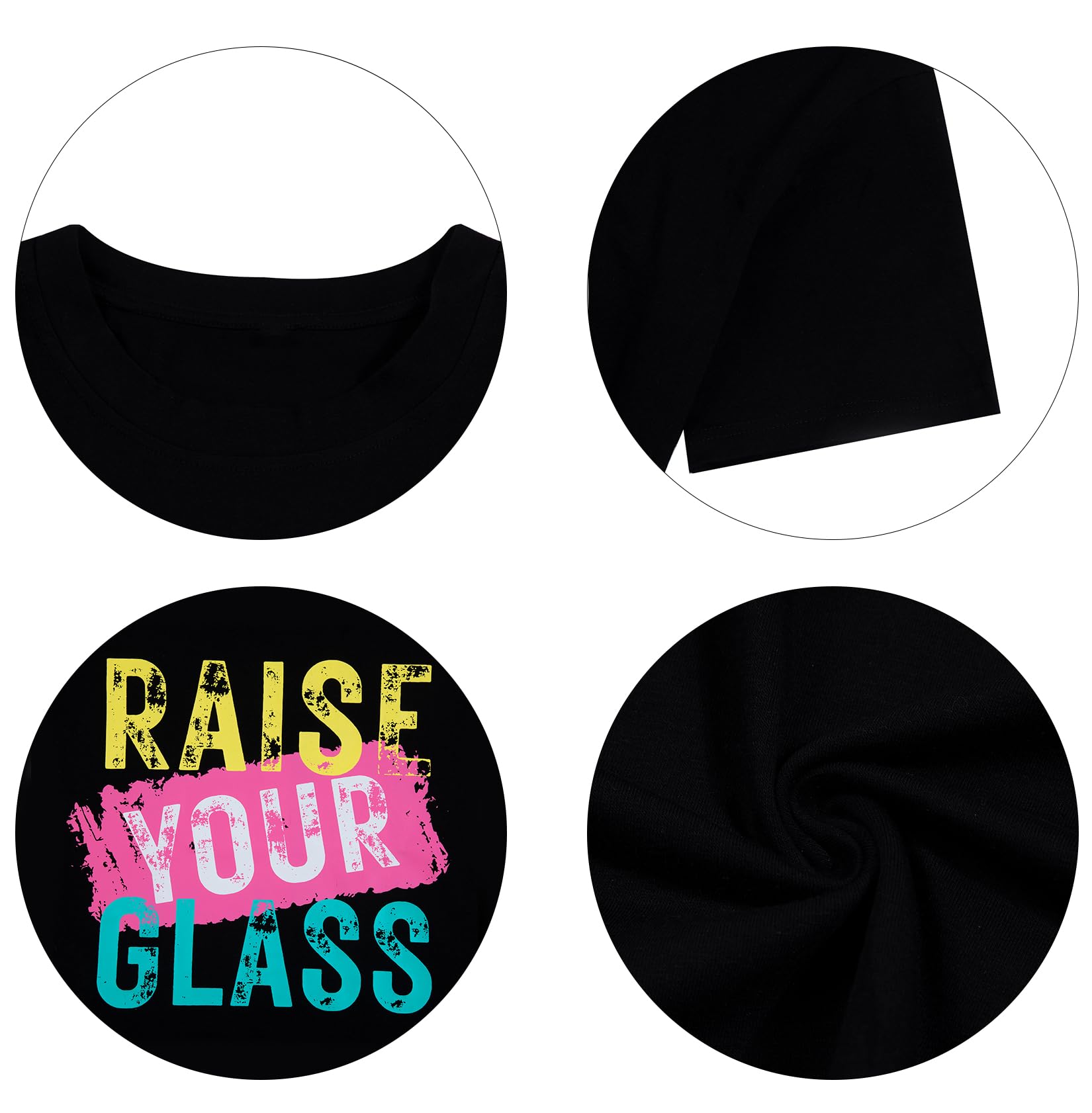 Raise Your Glass Women's Graphic T-Shirt - Oversized Concert Tee, Loose Short Sleeve Summer Top for Music Festivals & Casual Outings