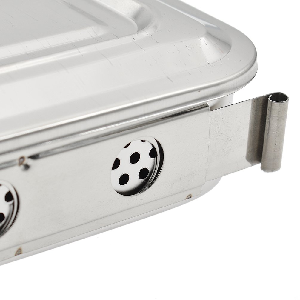 Premium Stainless Steel Medical Sterilizer Box with Lid - Surgical Instrument Tray Organizer for Hospitals, Clinics & Dental Offices | Durable Sterilization Storage Solution for Medical Tools & Equipment