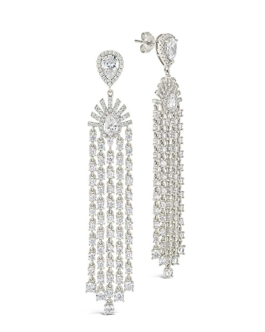 Selma CZ Statement Drop Stud Earrings for Women – Sparkling Cubic Zirconia Dangle Earrings – Elegant Jewelry for Parties, Weddings & Special Occasions