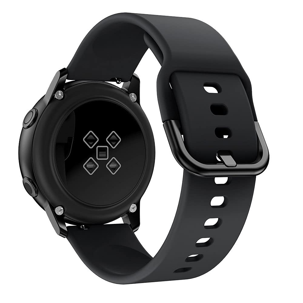 Samsung Watch Bands 20mm - Soft Silicone Replacement Sport Strap Compatible with Galaxy Watch Active 2 (40mm/44mm), Galaxy Watch 3 (41mm), Galaxy Watch Active & Galaxy Watch (42mm) - Perfect for Workouts, Running & Everyday Wear