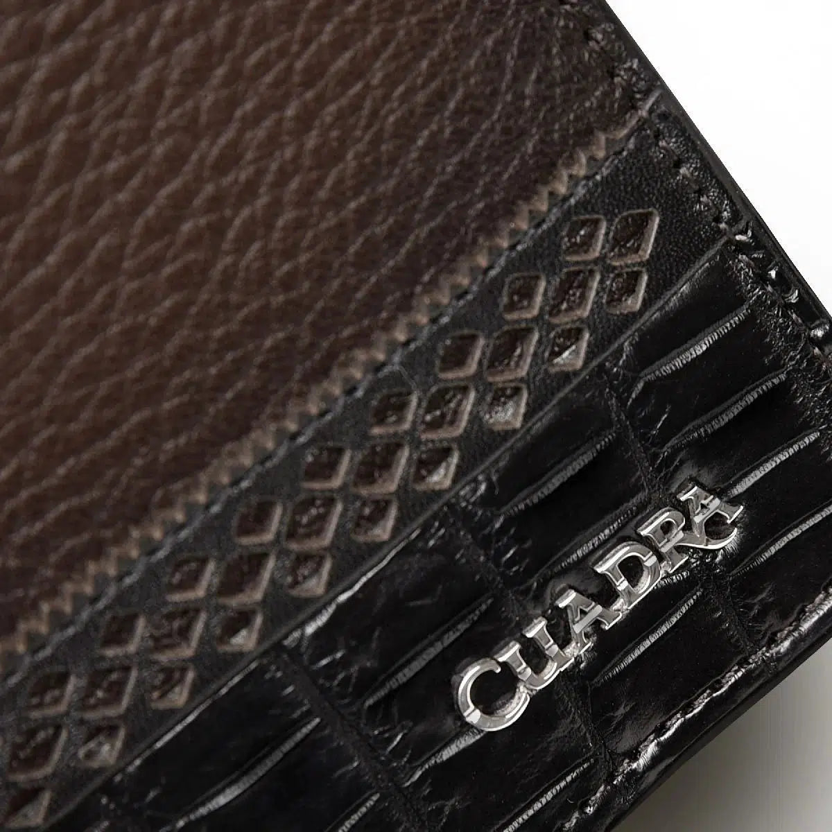 Premium Niloticus Leather Men's Bifold Wallet - Cuadra Black Exotic Design for Everyday Carry & Gifting | Durable & Stylish RFID Protection Wallet for Business & Travel