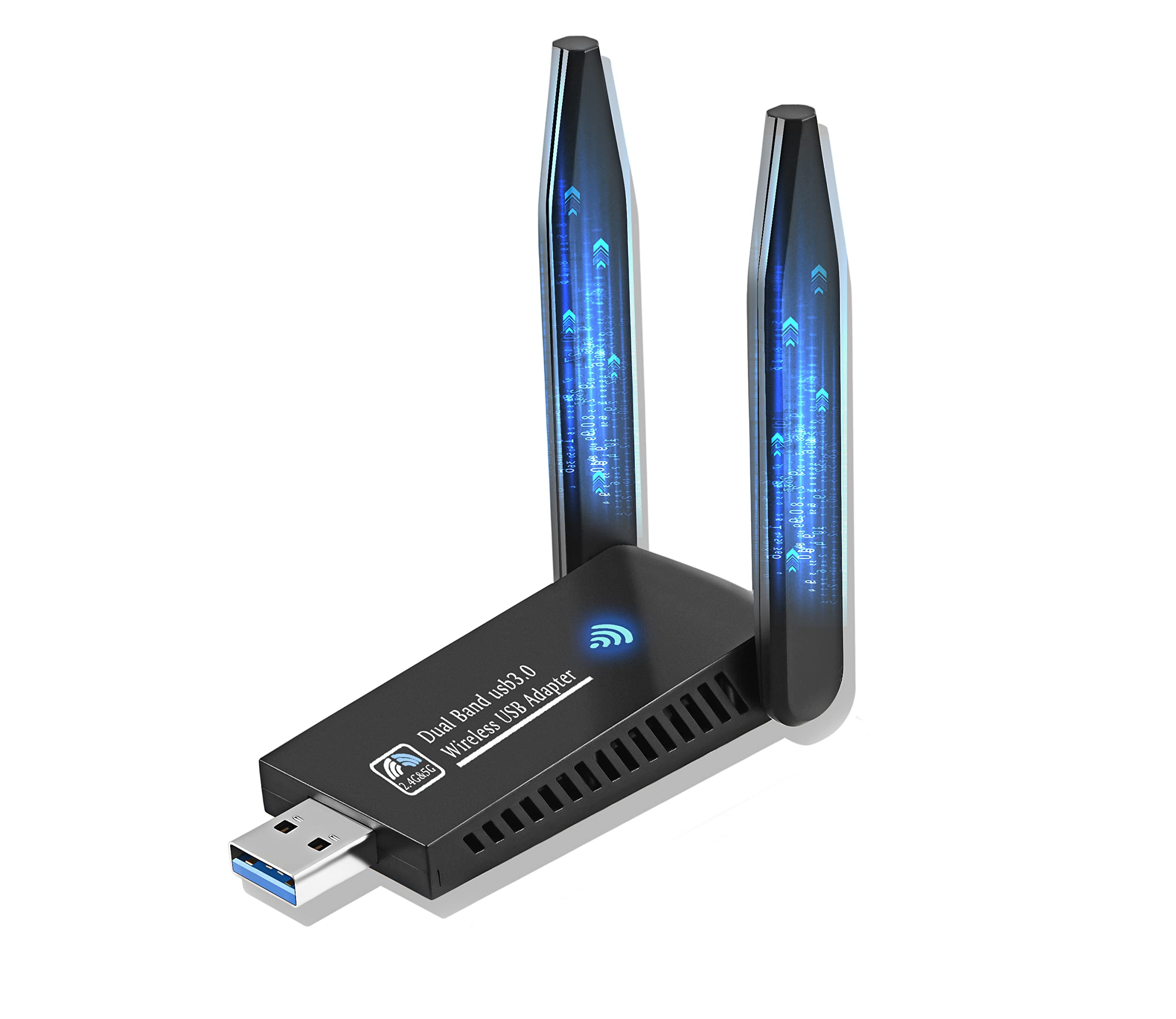 1300Mbps High-Speed USB WiFi Adapter for PC - Dual Band 5GHz/2.4GHz with 2 Antennas, USB 3.0 Wireless Network Dongle for Laptop/Desktop, Compatible with Windows 11/10/8/7/Vista/XP - Perfect for Gaming, Streaming & Home Office