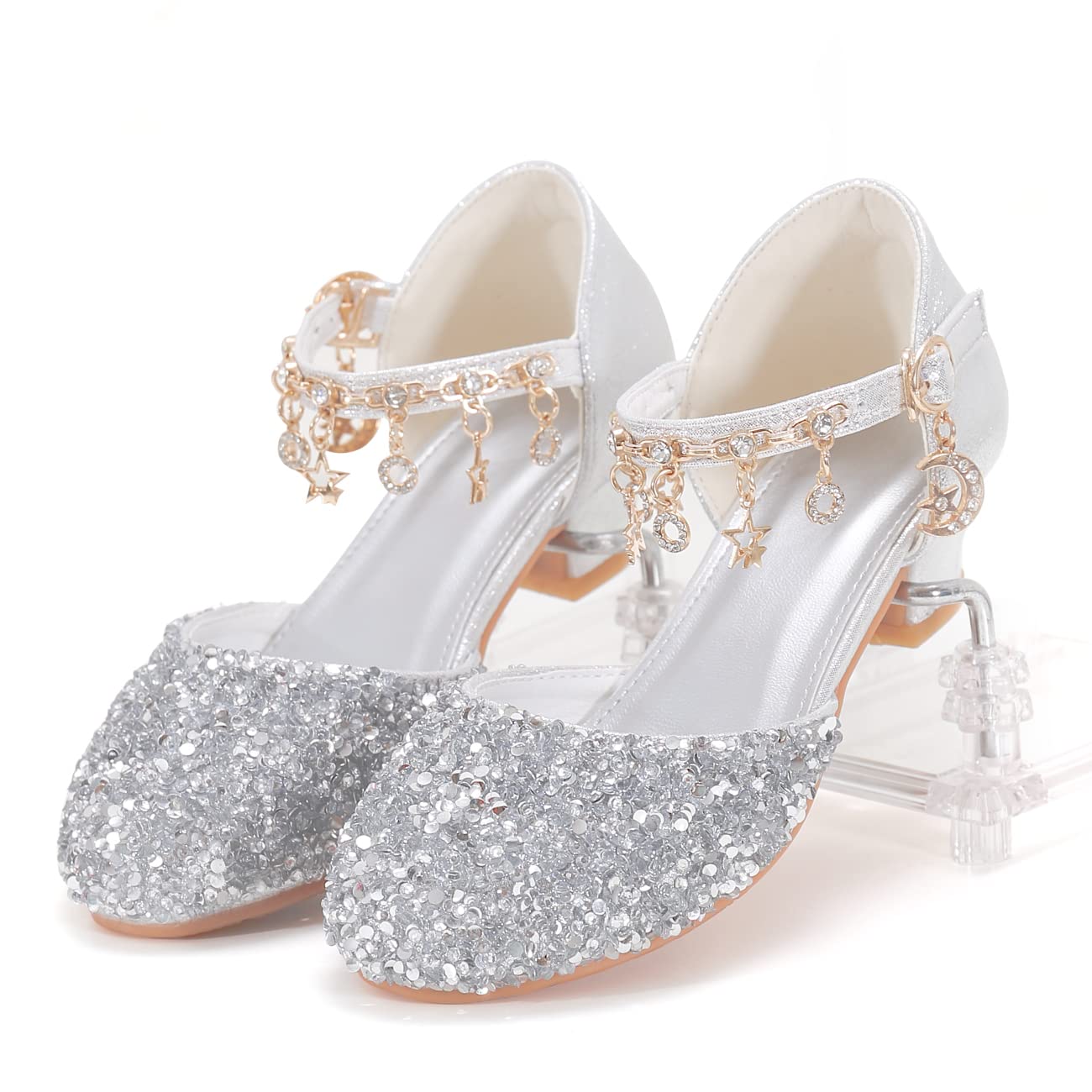 Sparkly Princess Heels for Girls - Elegant Dress Up Shoes for Little Girls | Cinderella Inspired Party Shoes for Weddings, Birthdays & Playtime