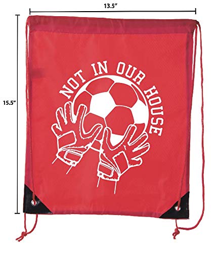 Mato & Hash Soccer Party Favors - 6PK Red Drawstring Backpacks for Kids Birthday, Team Events & Sports Gifts | Perfect for Soccer Tournaments, School Activities & Party Giveaways - CA2500SOCCER S2