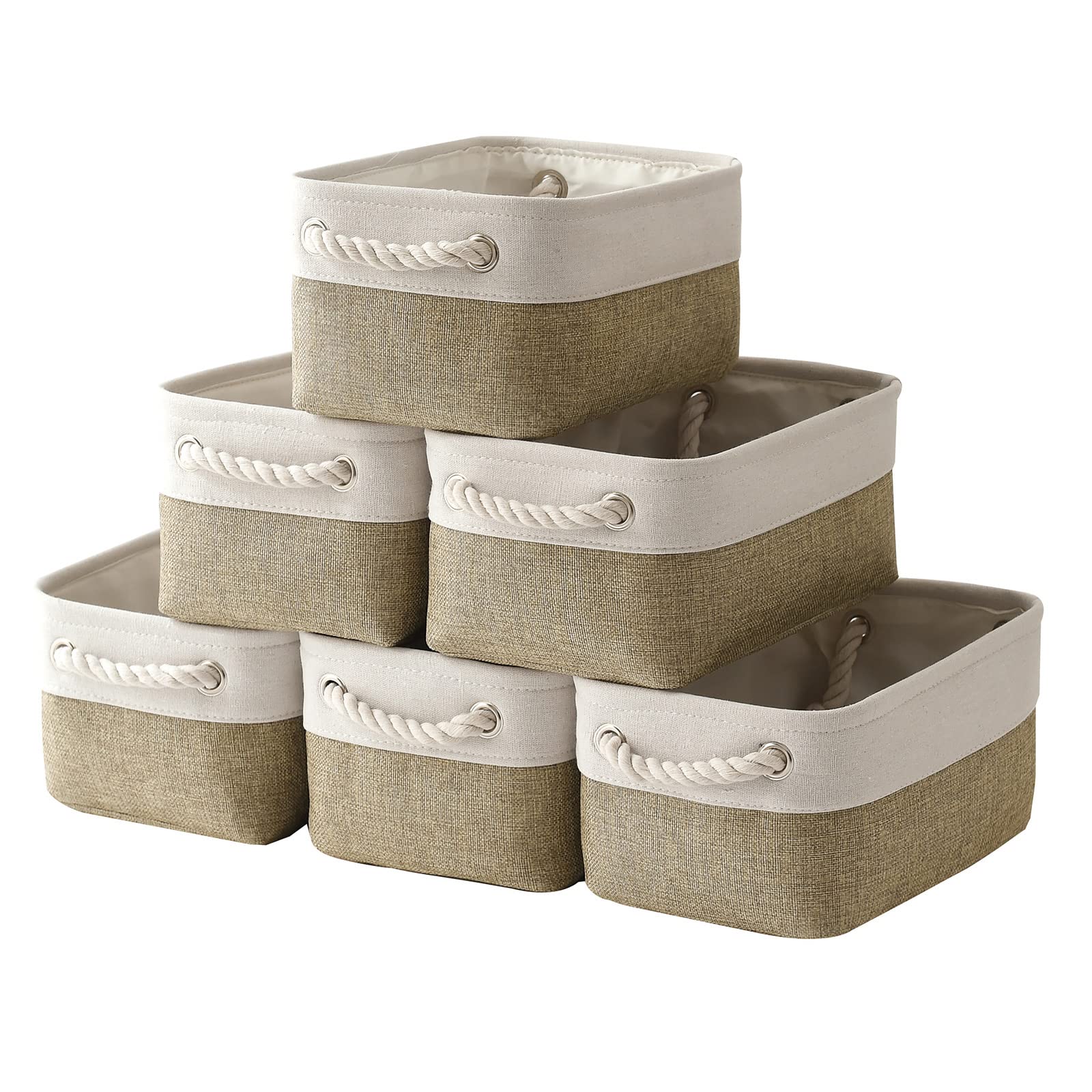 Small Fabric Storage Baskets for Shelves & Closet - Collapsible Rectangular Organizer Bins for Clothes, Books, Toys, Gifts - Perfect for Home Organization & Nursery Storage