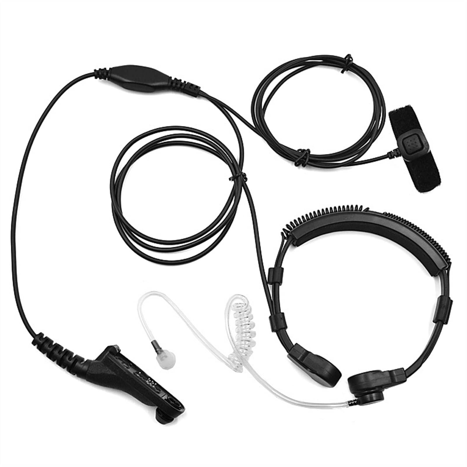 ARSMI Throat Microphone Headset with Air Tube Earpiece - Compatible with Motorola Walkie Talkie Radios & Two-Way Radios | Perfect for Security Guards, Construction Workers & Outdoor Adventures