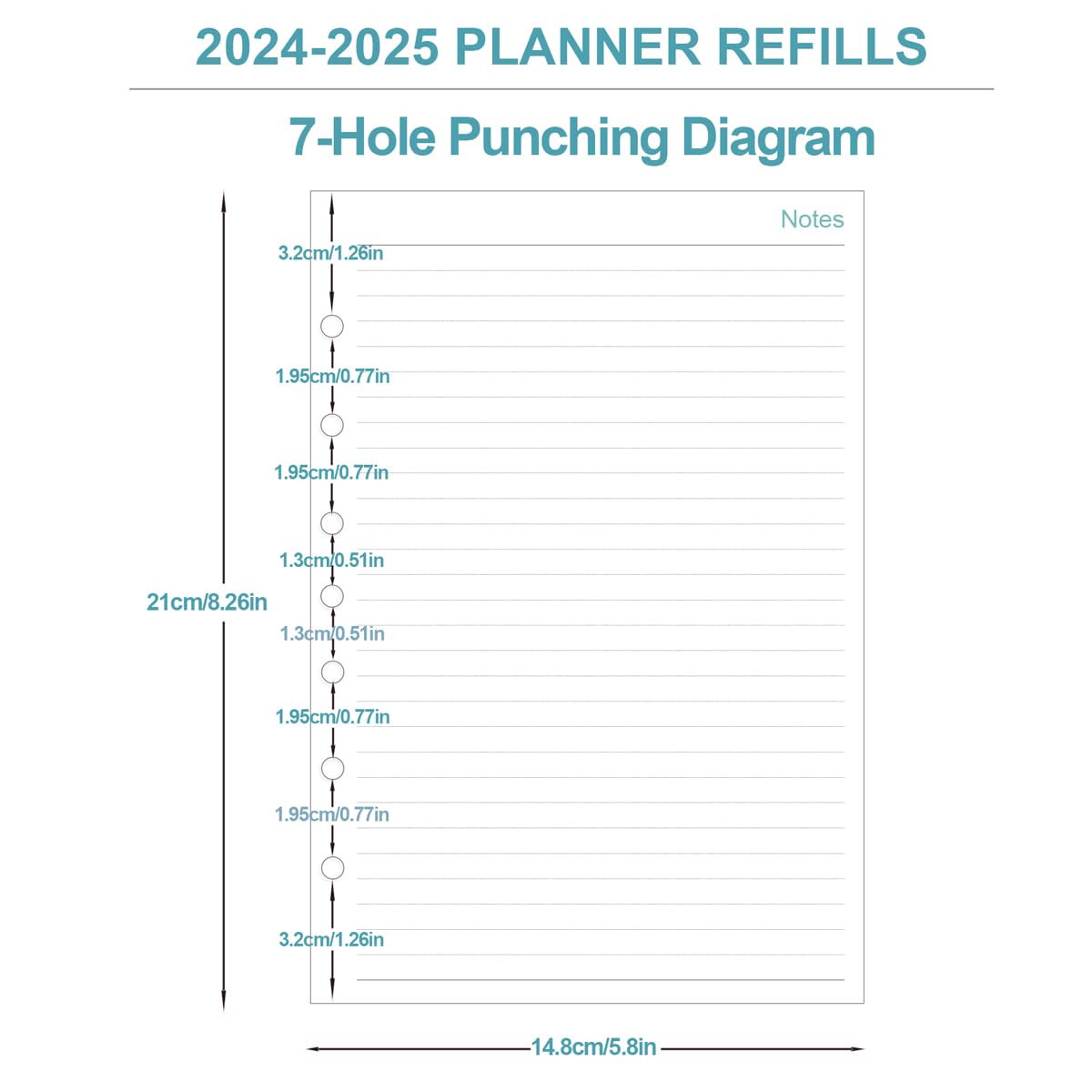 2024-2025 Daily & Monthly Planner Refills for Mini 3 or 7 Ring Binders - One Page Per Day, Prioritized To-Do List, Notes & Appointment Schedule | July 2024-June 2025 | Perfect for Office, School, Home Desk Organization & Productivity Planning