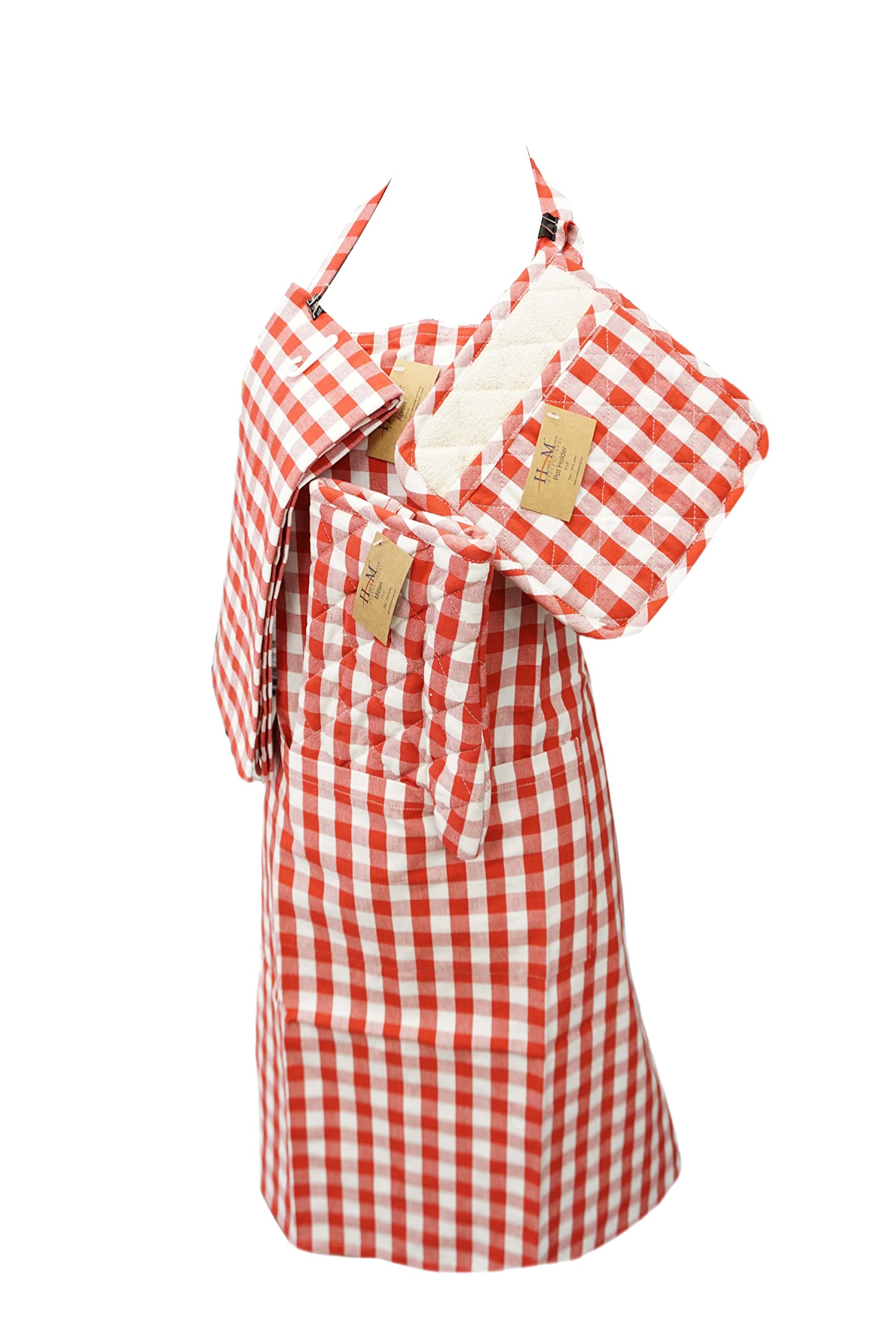 Premium Kitchen Chef Apron - Red Professional Design for Cooking, Baking & Grilling - Ideal for Home Chefs, BBQ & Restaurant Use
