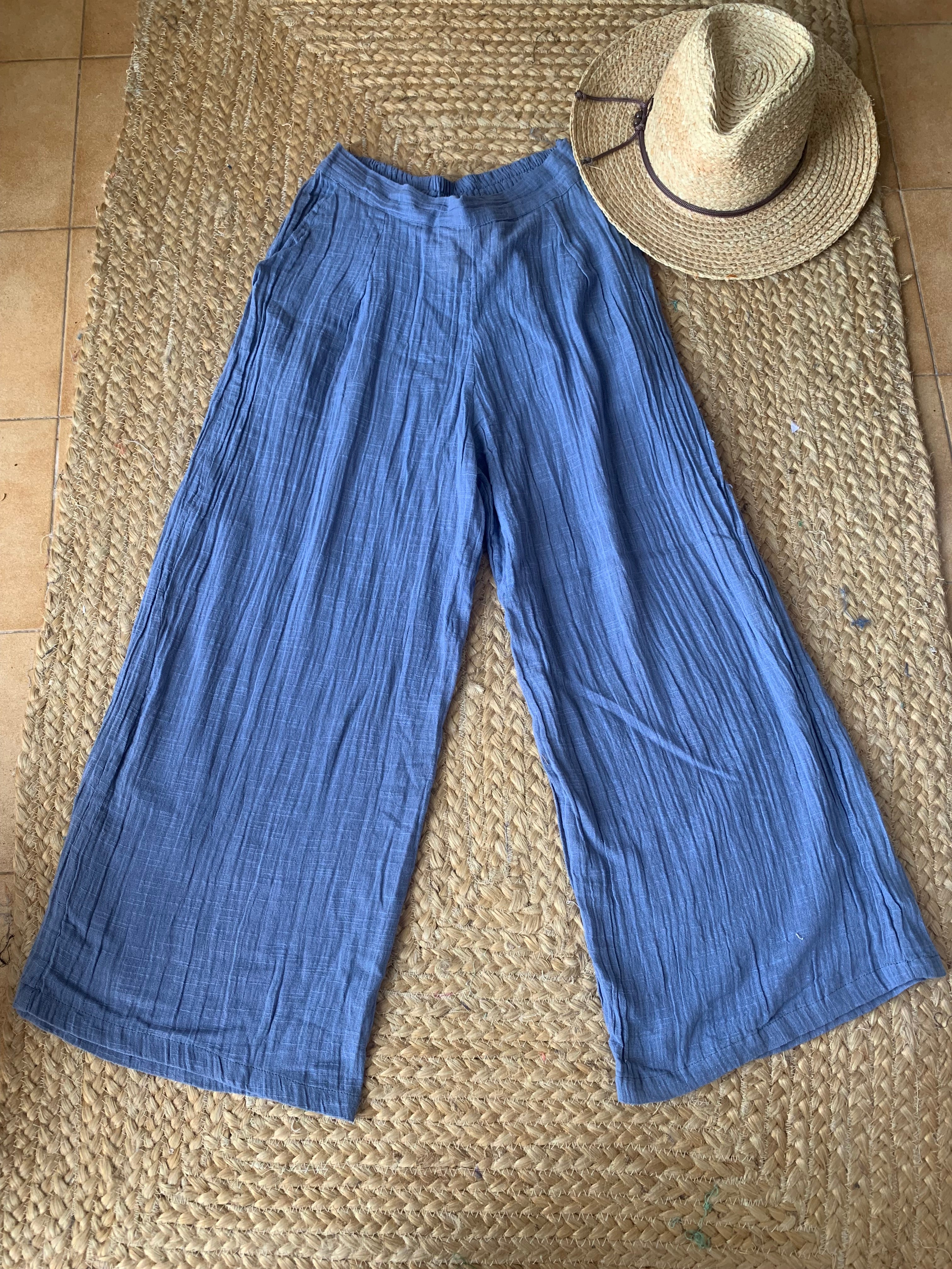 Flat Trouser in Ocean Blue - Comfortable and Stylish Women's Pants for Work, Office & Casual Wear