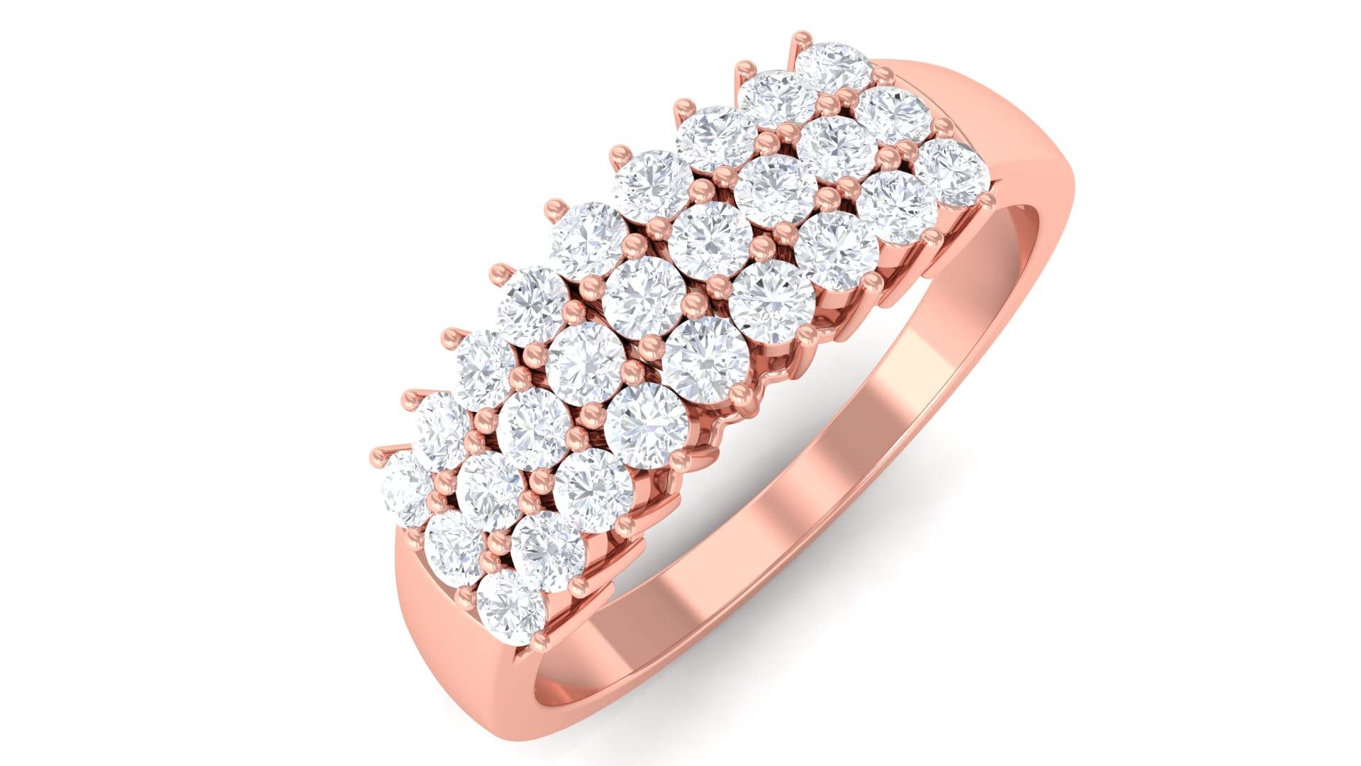 3/4 CT Certified Real Diamond Wedding Band for Women - 14K Solid Gold Designer Engagement Ring - Perfect for Bridal Jewelry, Anniversary Gifts & Special Occasions