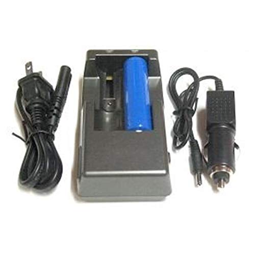 Dual 18650 Battery Charger - 120V AC/DC Fast Charging with 2 Slots & Free 18650 Battery - Perfect for Flashlights, Vape Mods, and Power Tools