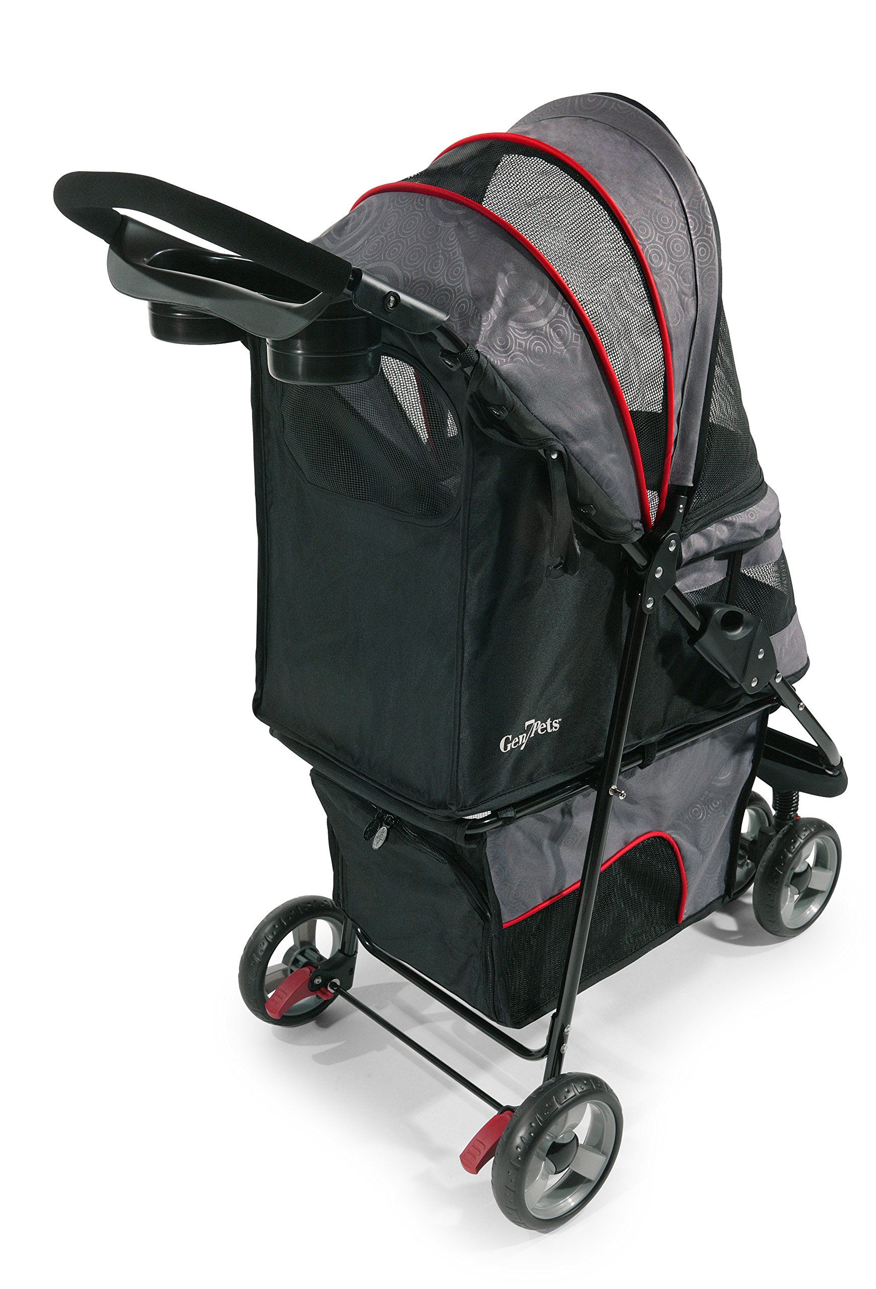 Gen7Pets Regal Plus Dog Stroller - Gray Shadow Pet Stroller for Small to Medium Dogs | Lightweight Foldable Design for Travel, Vet Visits & Outdoor Adventures