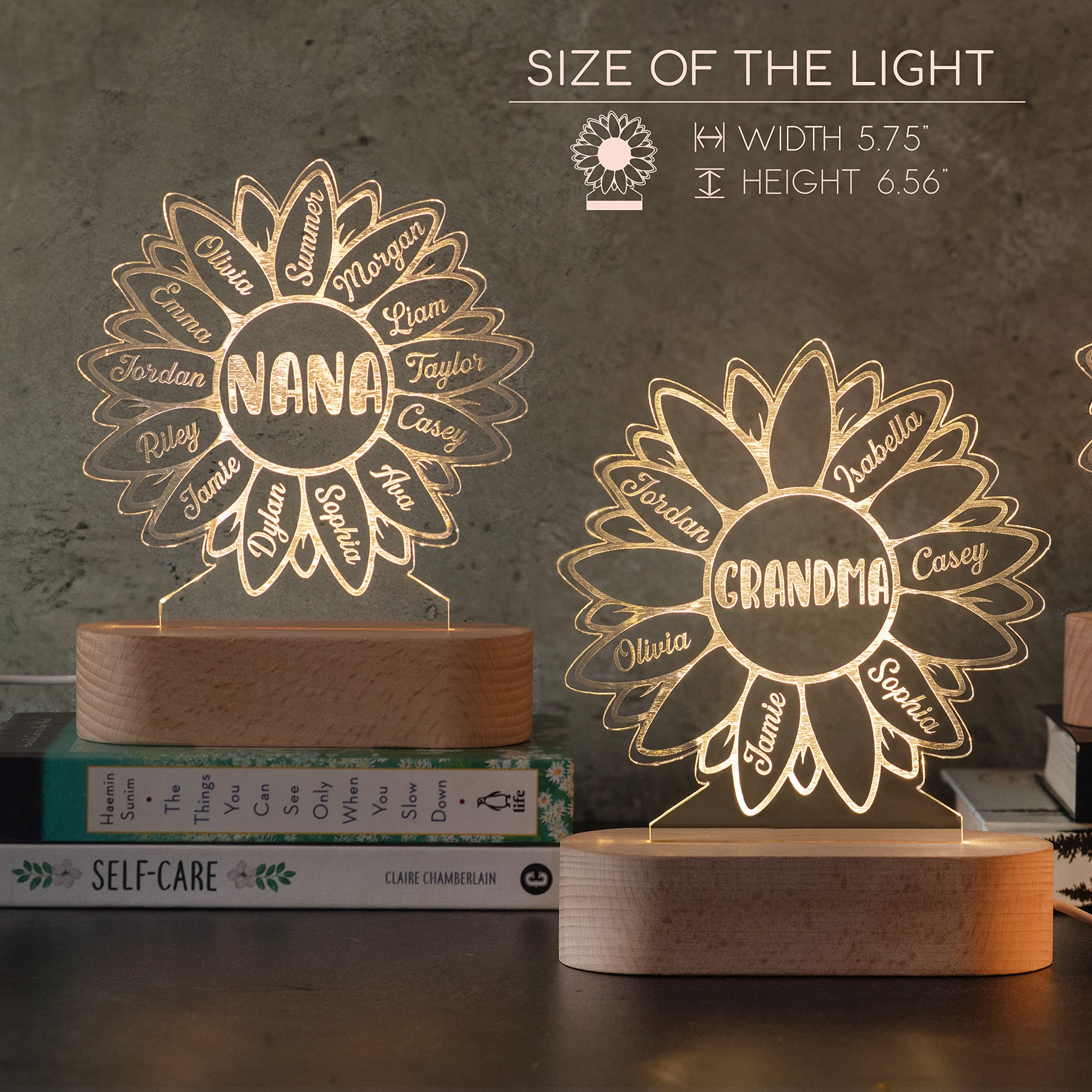 Sunflower Gifts for Grandma - Personalized Mother's Day & Birthday Presents for Mimi, Nana & Mom - 50th, 60th, 70th, 80th Birthday Gift Ideas - Perfect for Home Decor, Special Occasions & Heartwarming Surprises